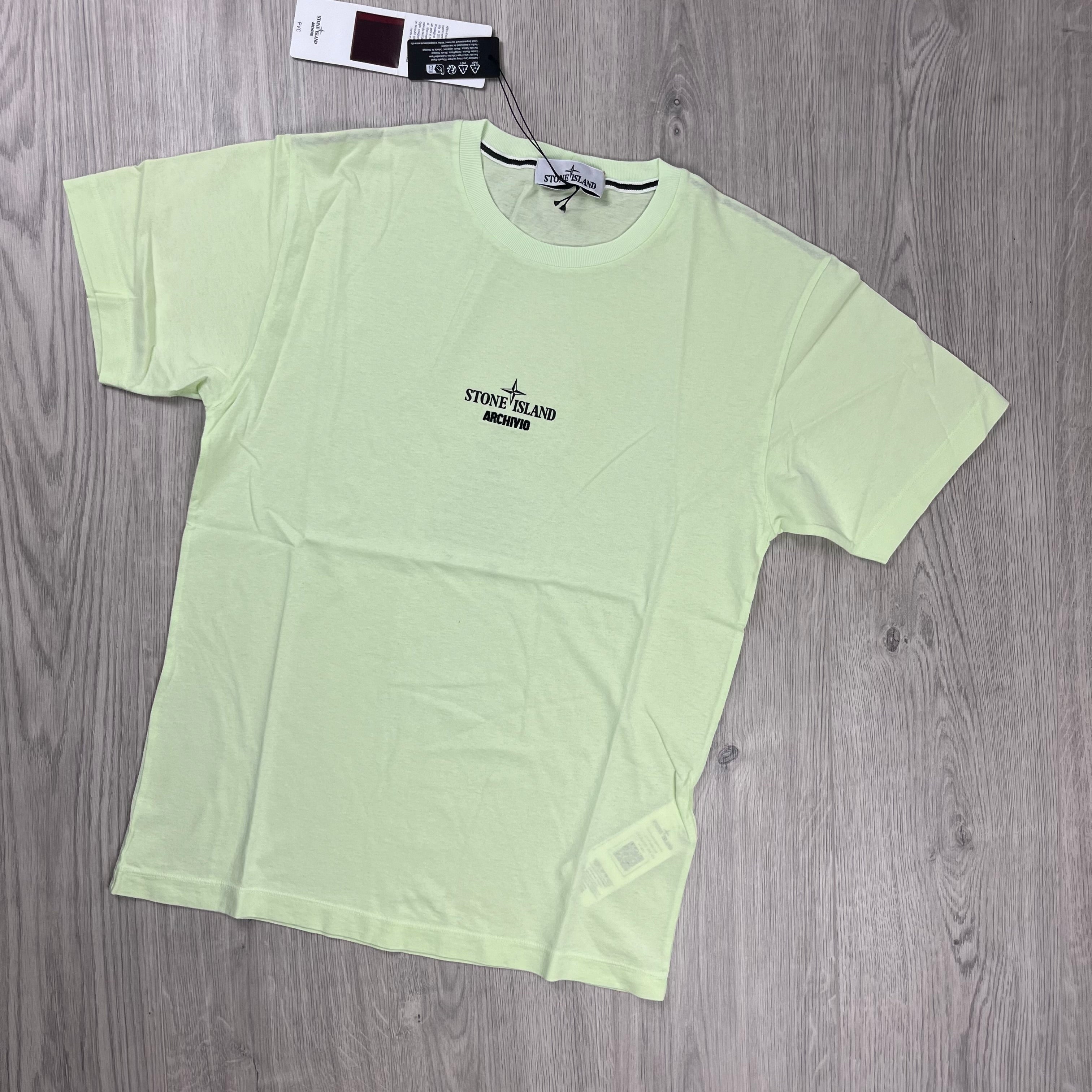 Men's Stone Island Archivio T-Shirt in Light Green. On sale at Open Attire.