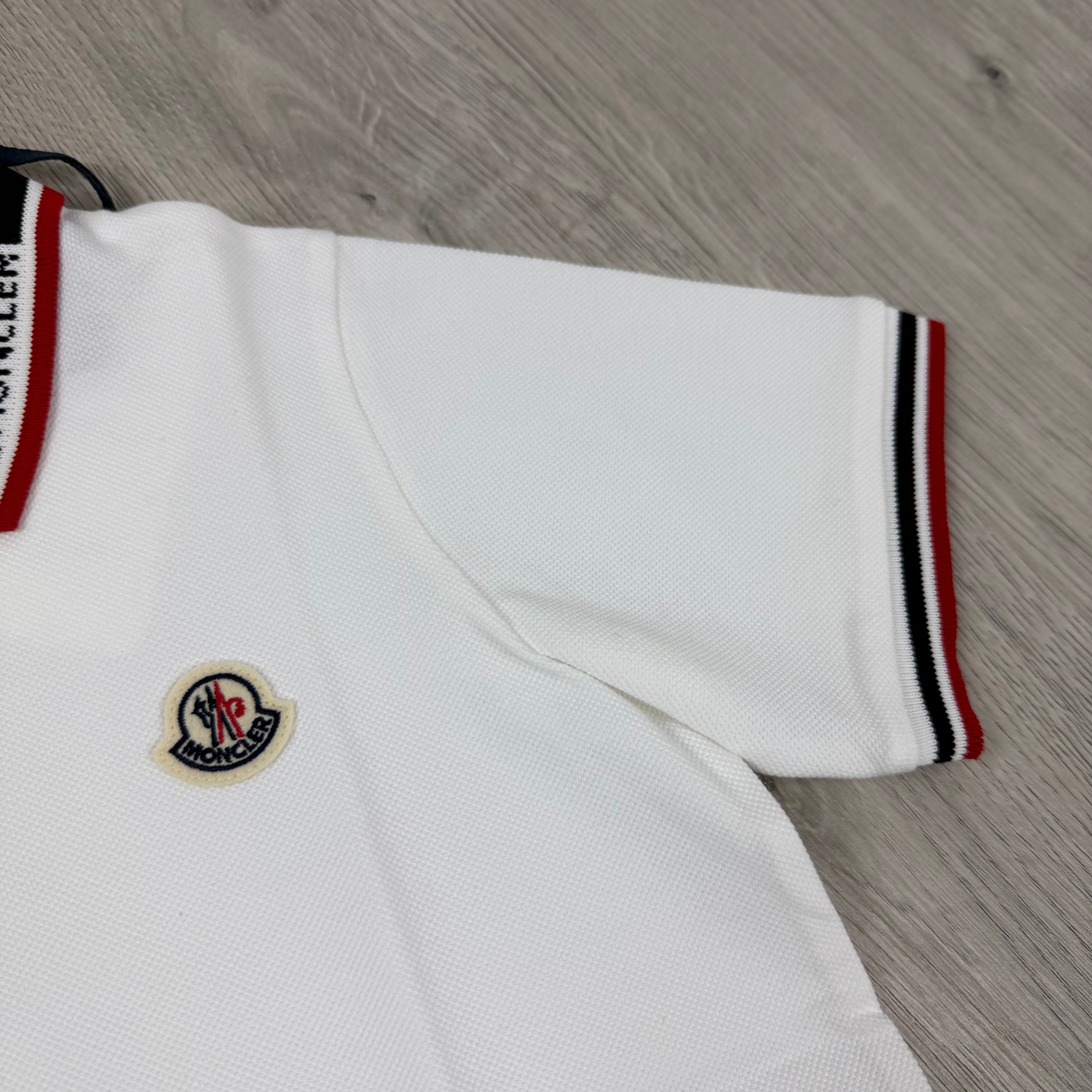 Moncler Junior Piqué Polo Shirt - White