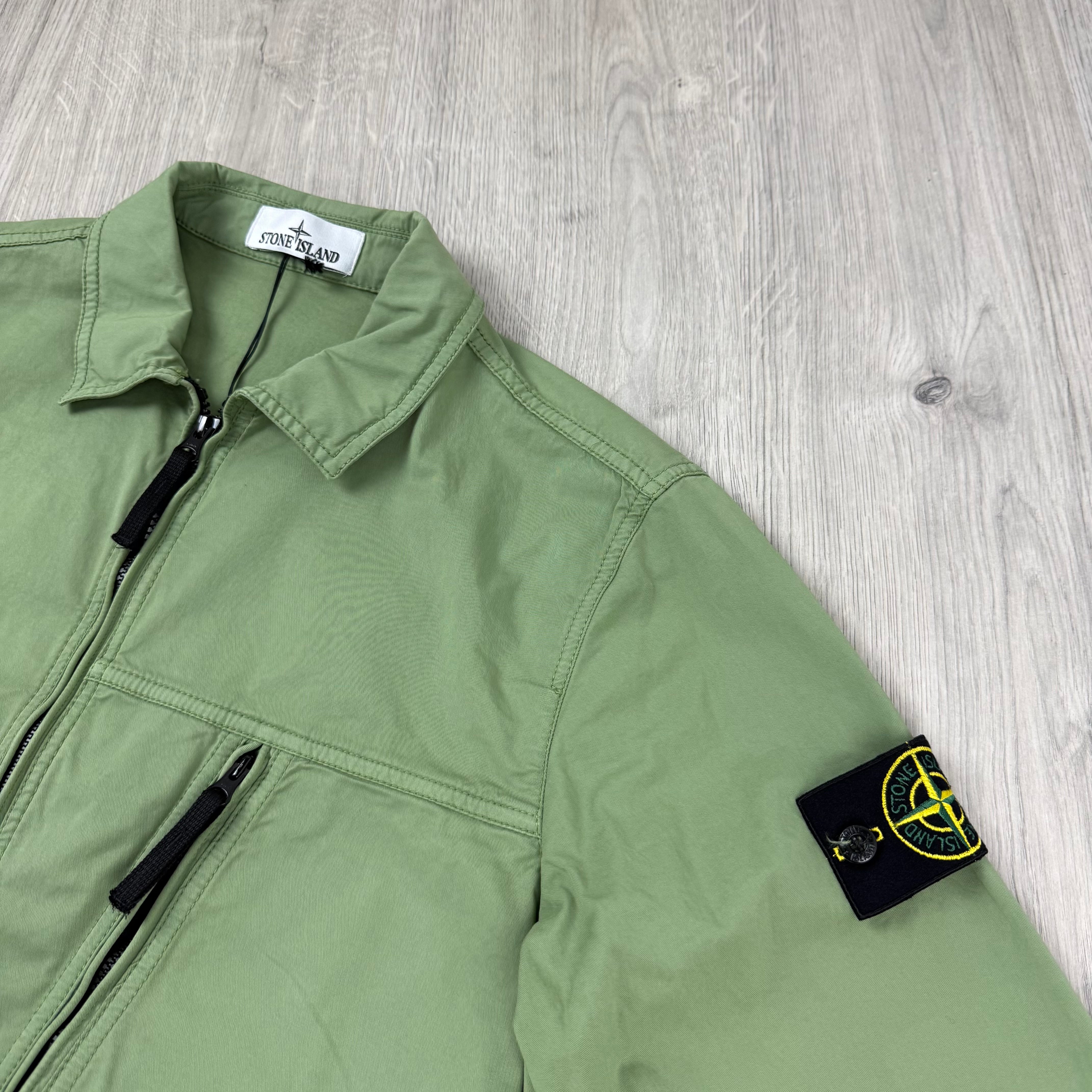 Stone Island Zip Overshirt - Sage