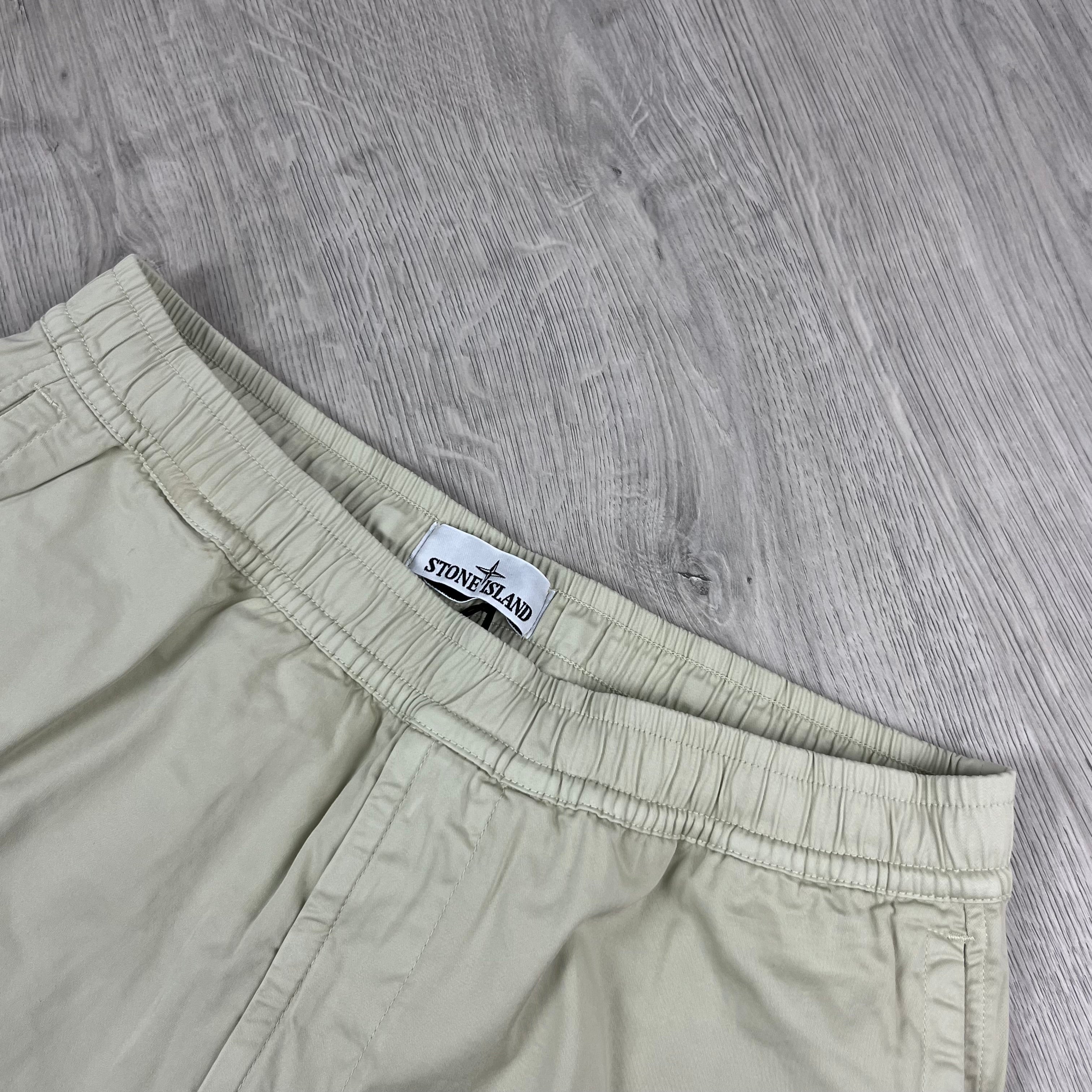 Men's Stone Island Cargo Shorts in Sand. On sale at Open Attire.