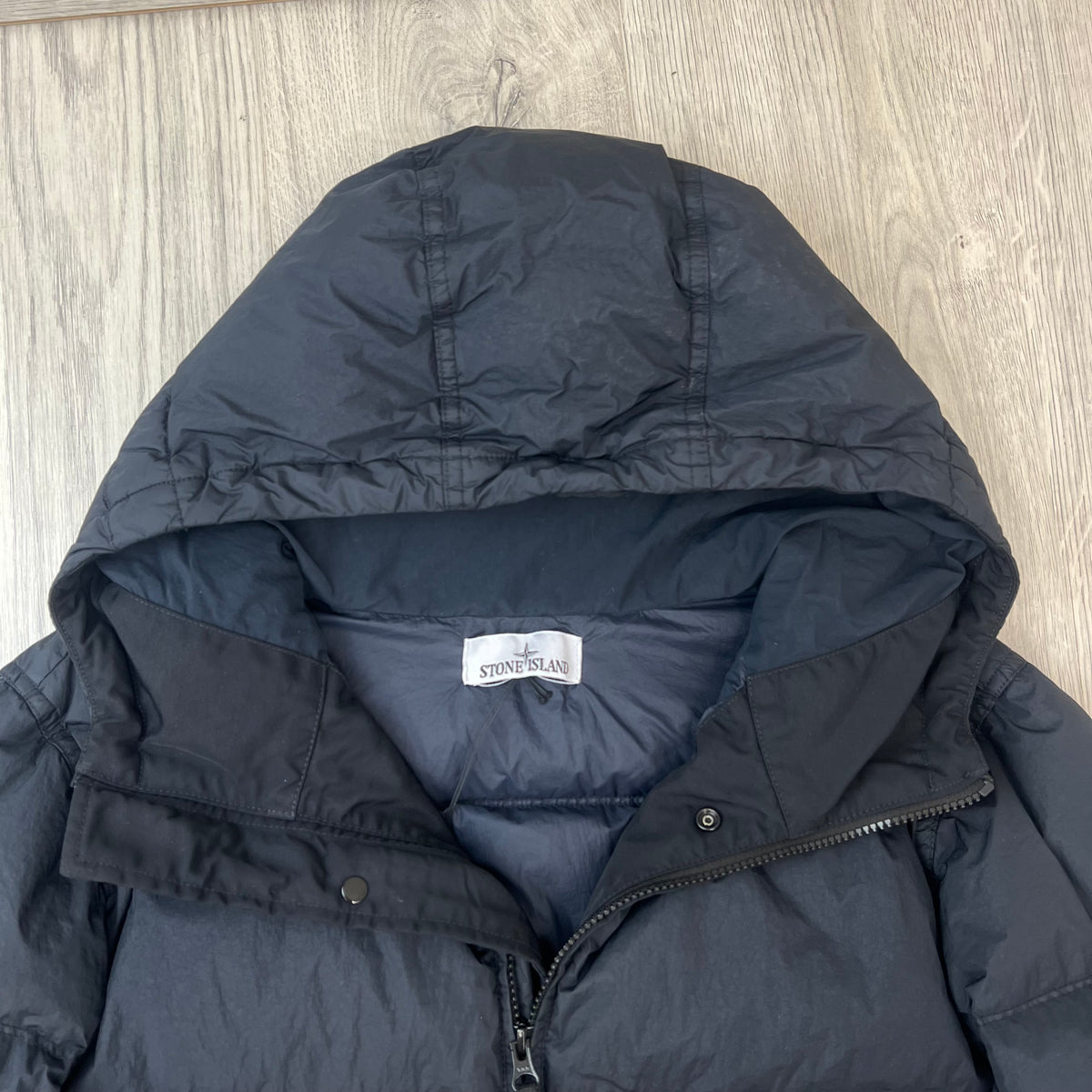 Stone Island Crinkle Reps Down Jacket - Navy