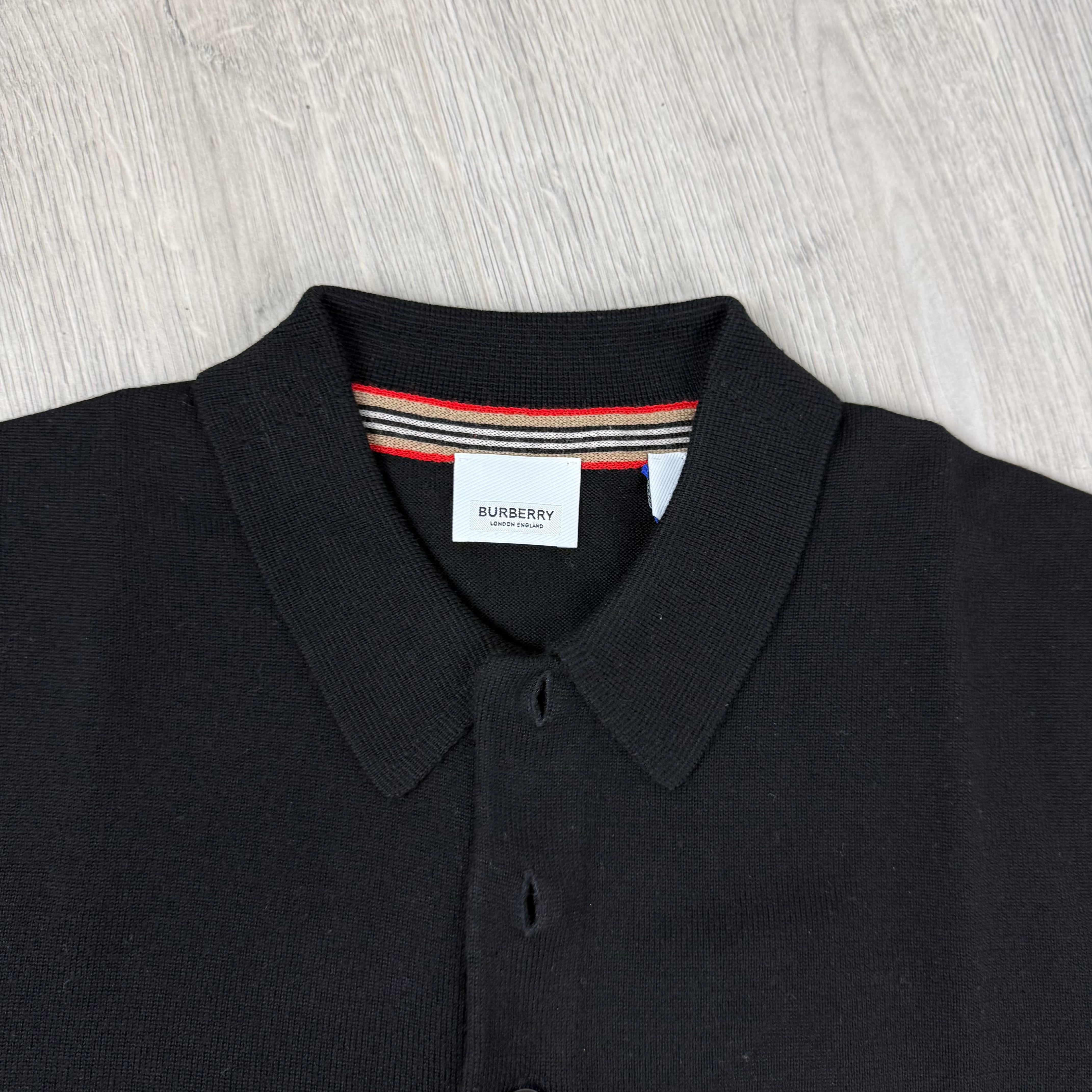 Burberry 'Pace' Knit Polo Shirt - Black