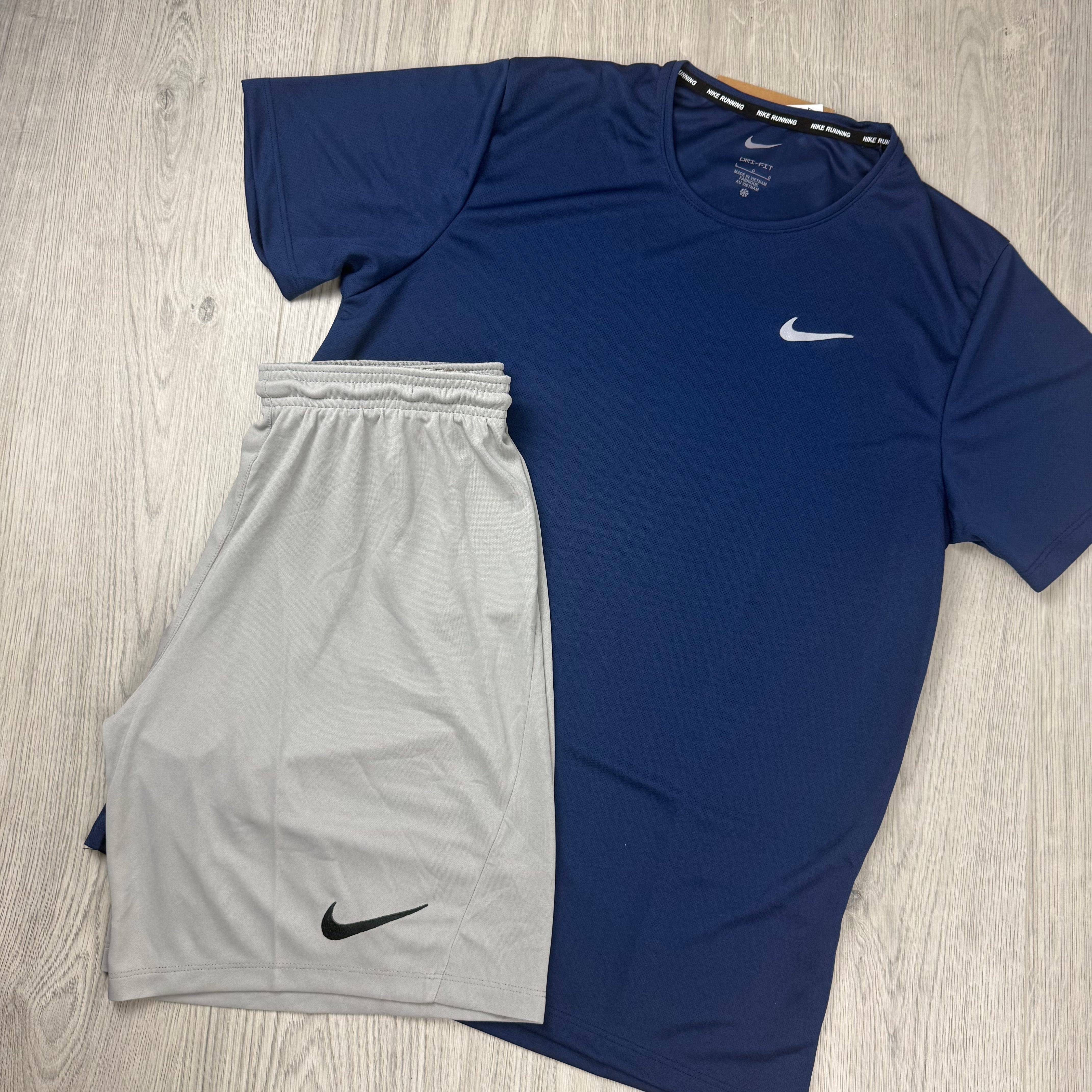 Nike 'Miler' Set - Navy/Pewter Grey