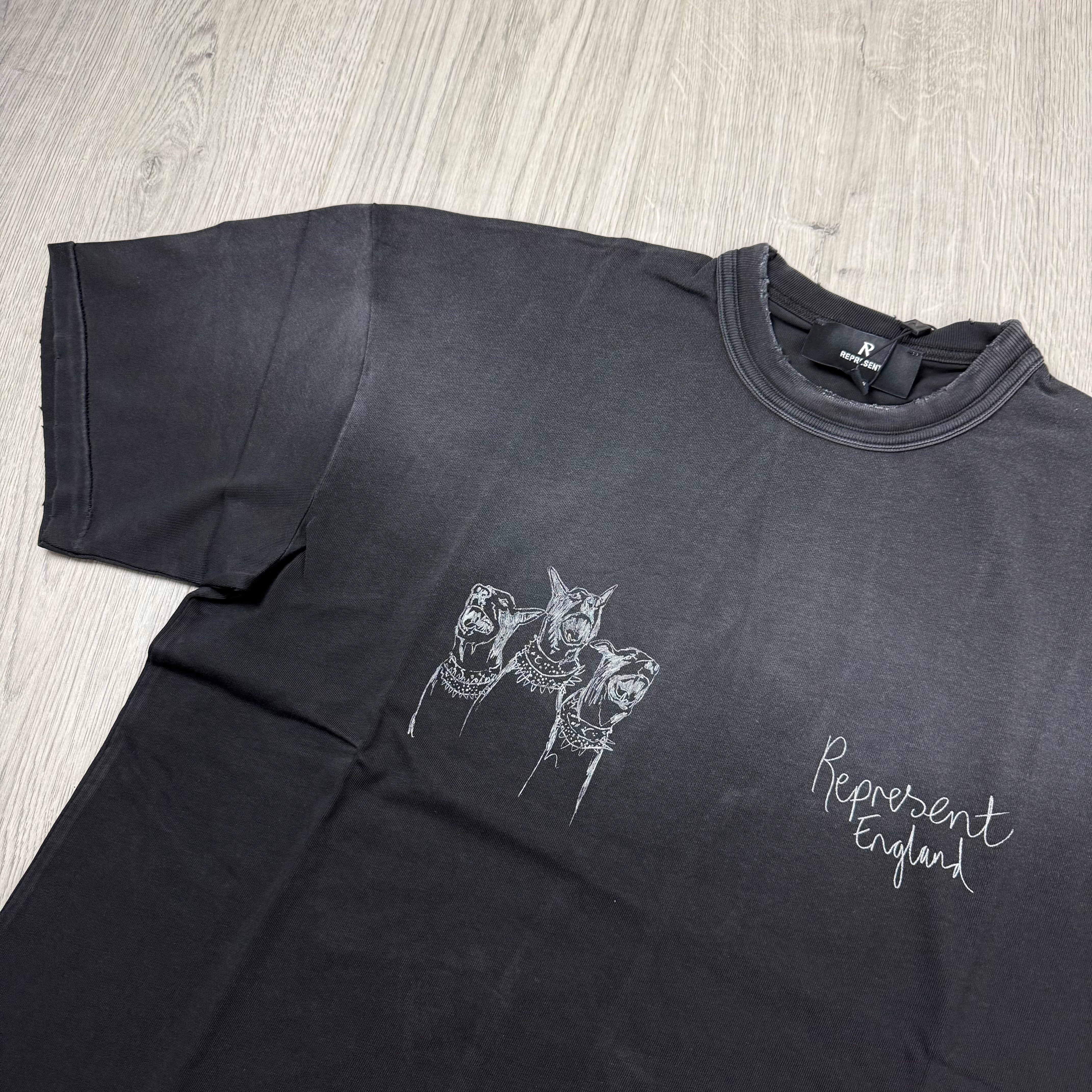 Represent 'Dogs' T-Shirt - Aged Black