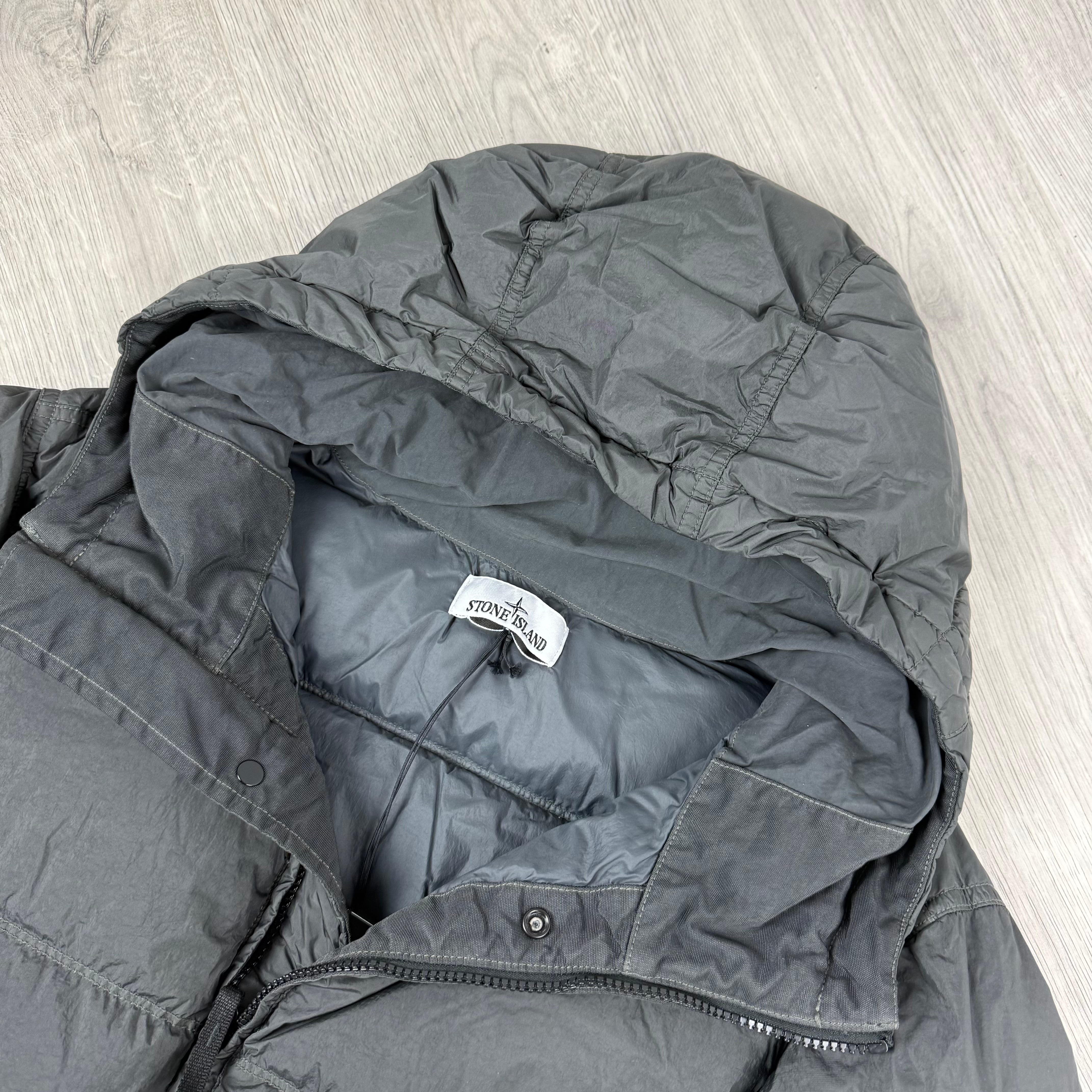 Stone Island Crinkle Reps Down Jacket - Lead Grey