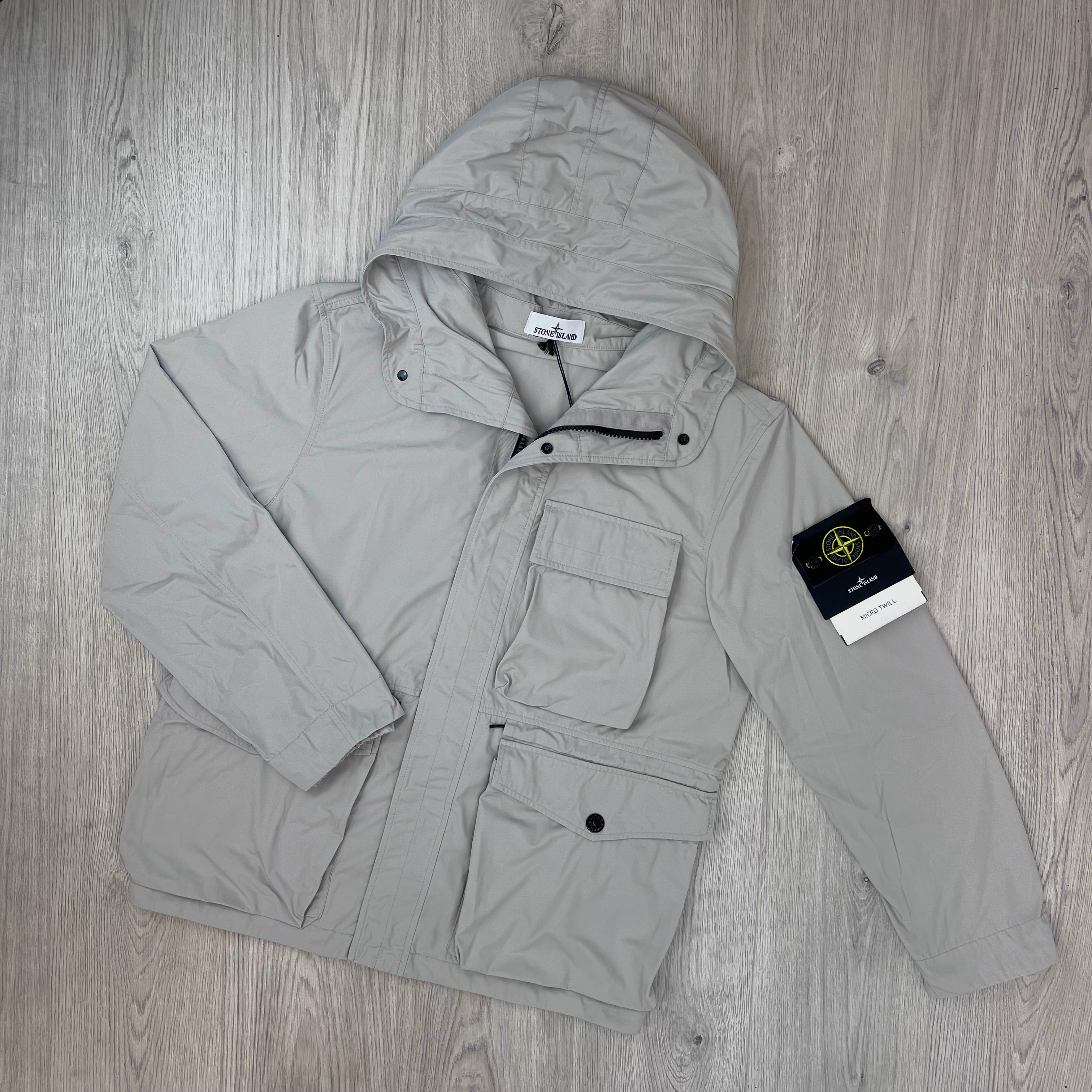 Stone Island Micro Twill Jacket - Pearl Grey