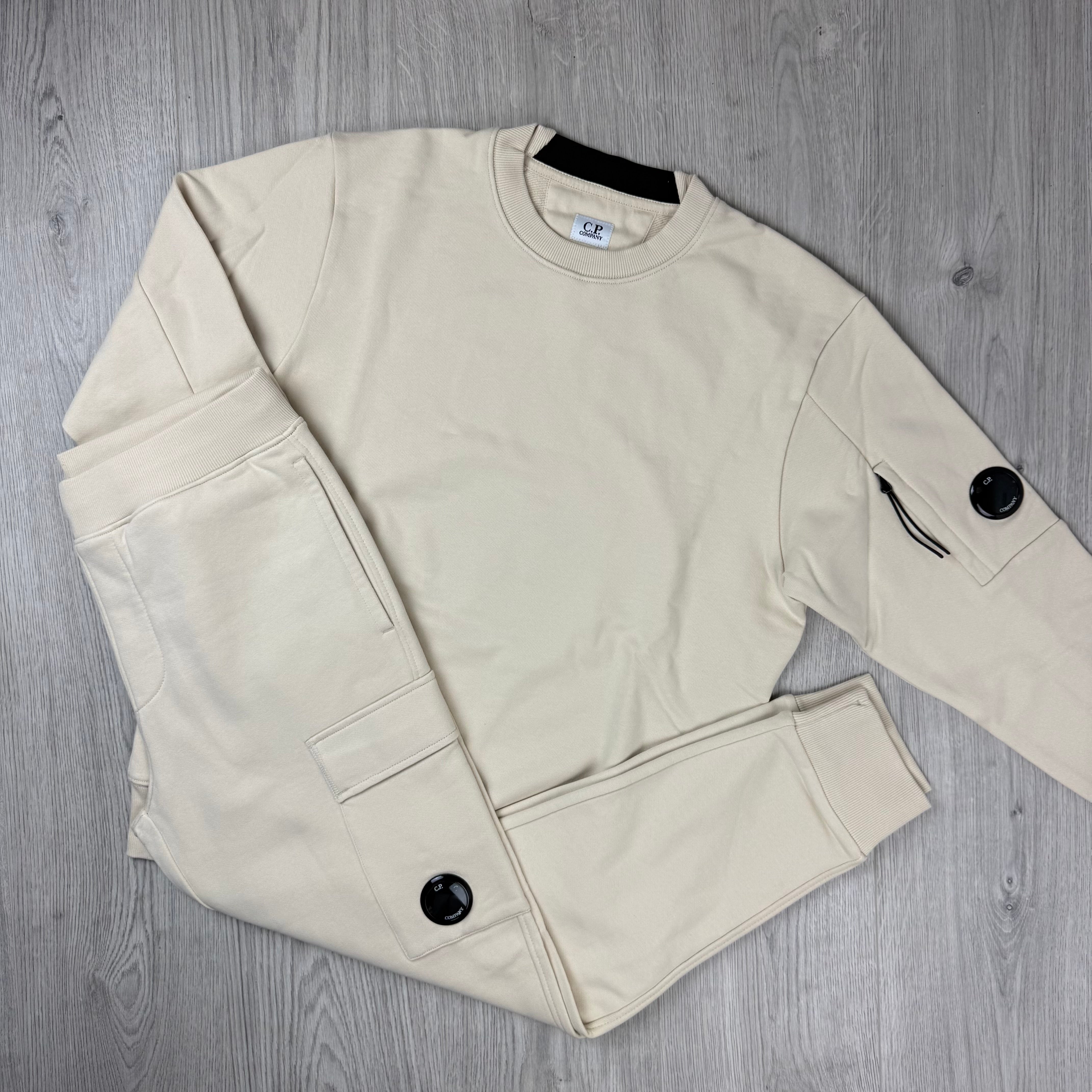 CP Company Raised Fleece Tracksuit - Frozen Dew