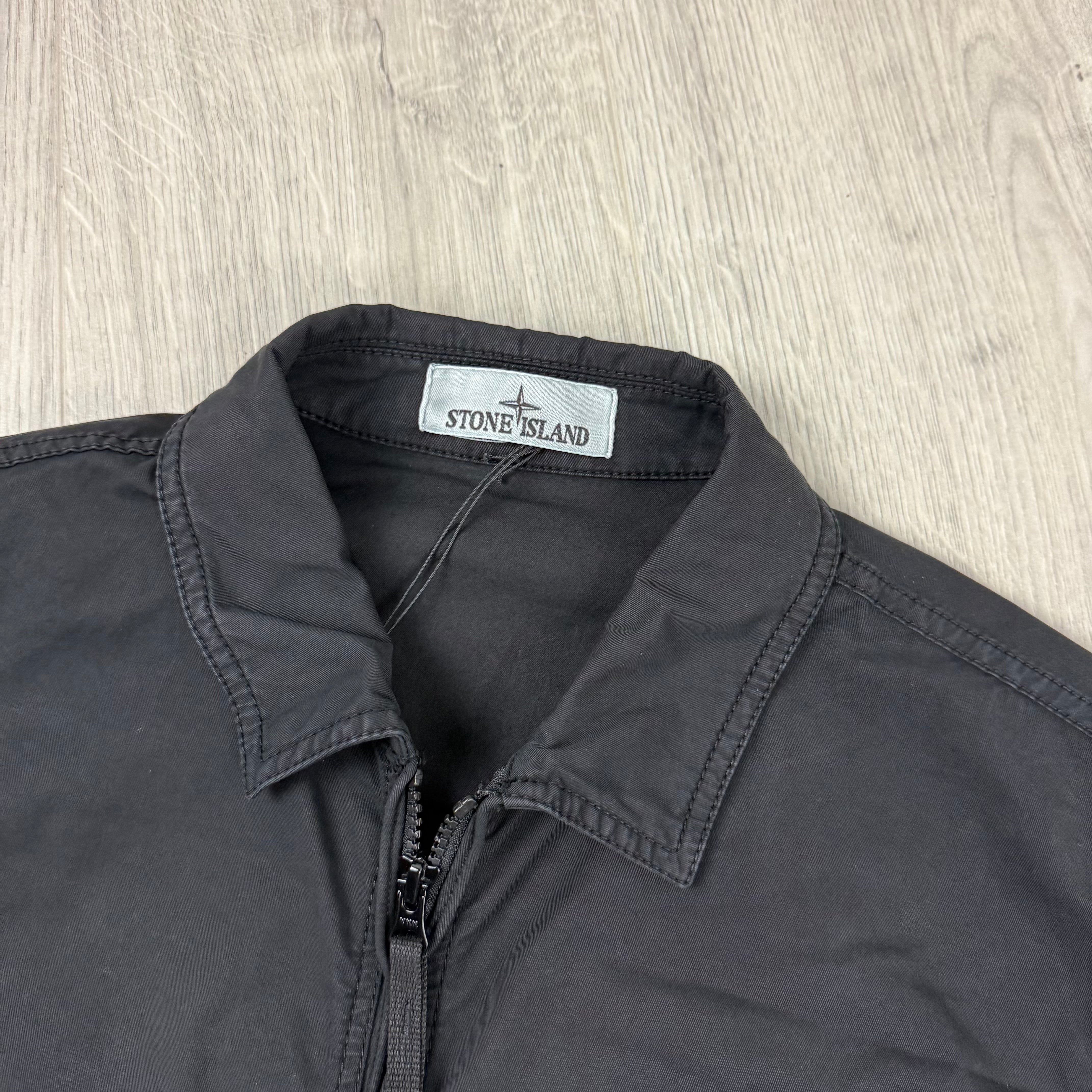 Stone Island Zip Overshirt - Black