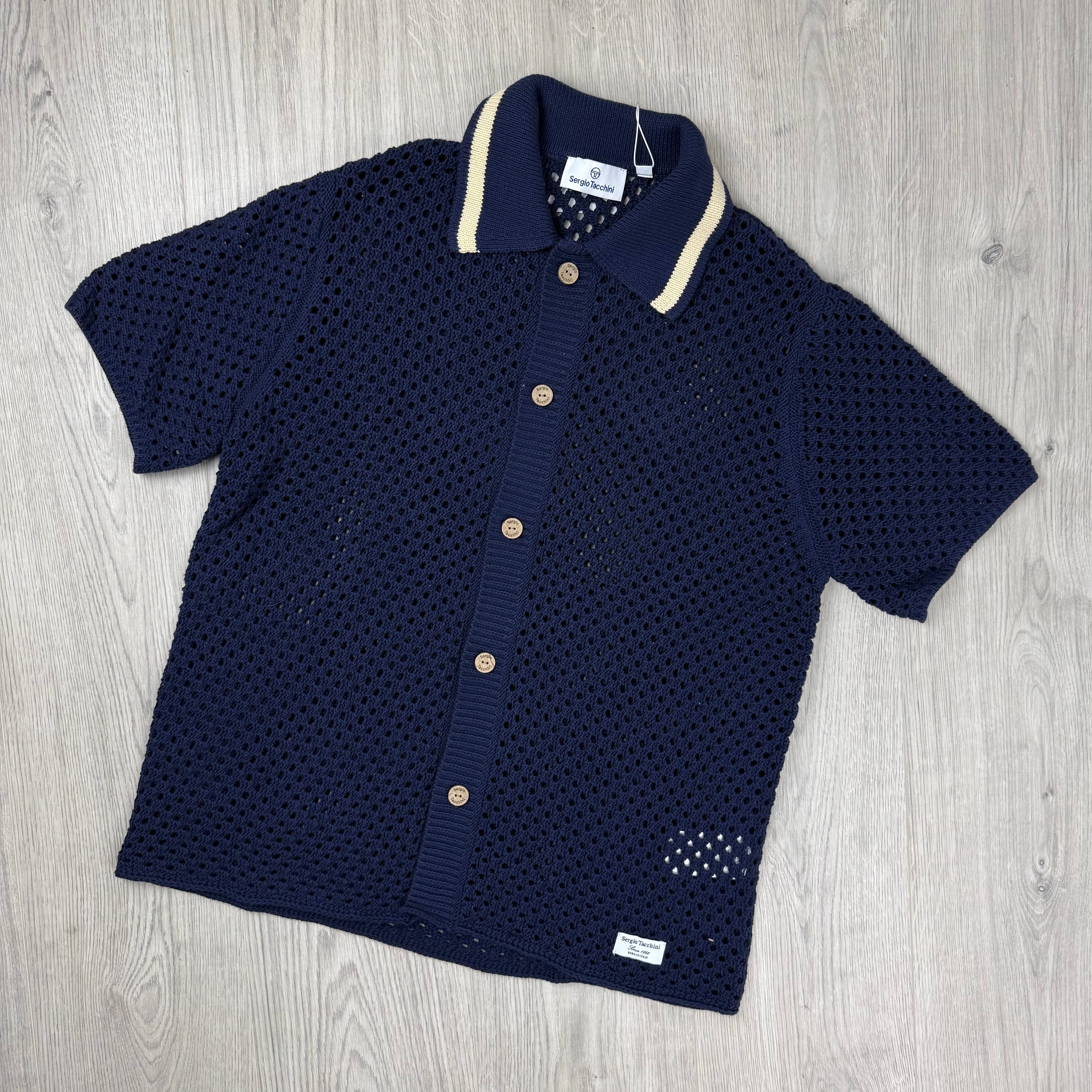 Sergio Tacchini 'Ortigia' Mesh Shirt - Navy