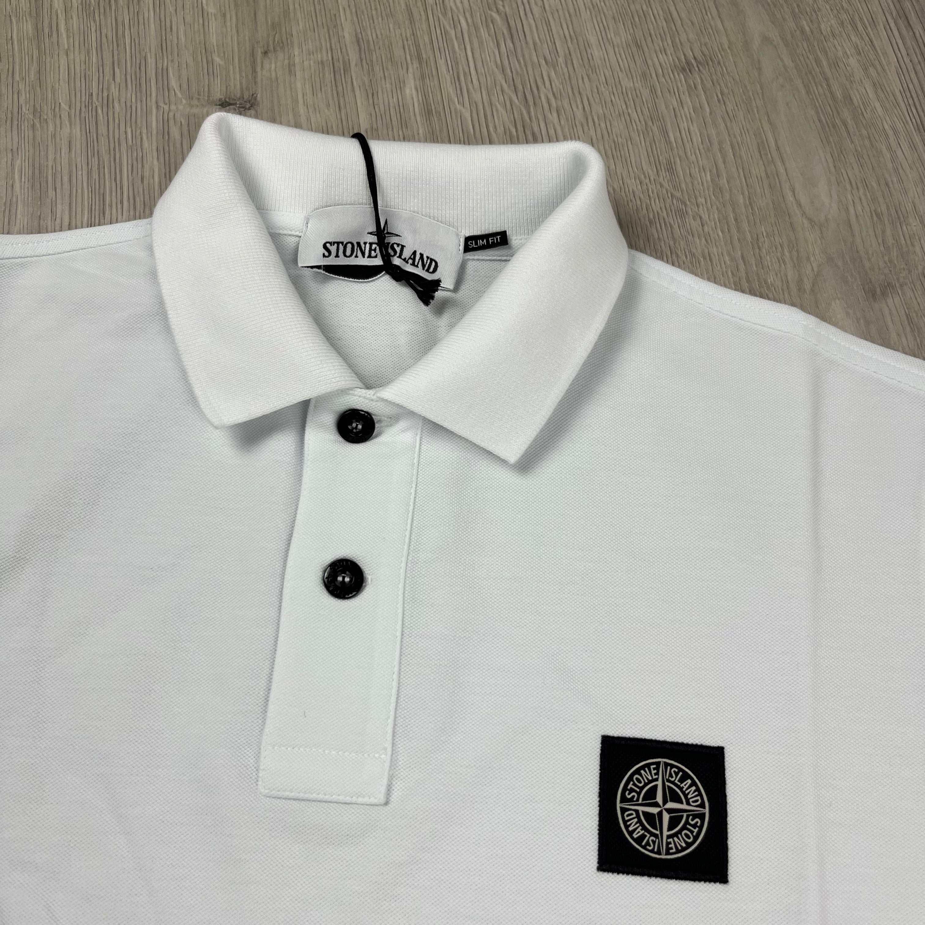 Stone Island Patch Polo Shirt - White