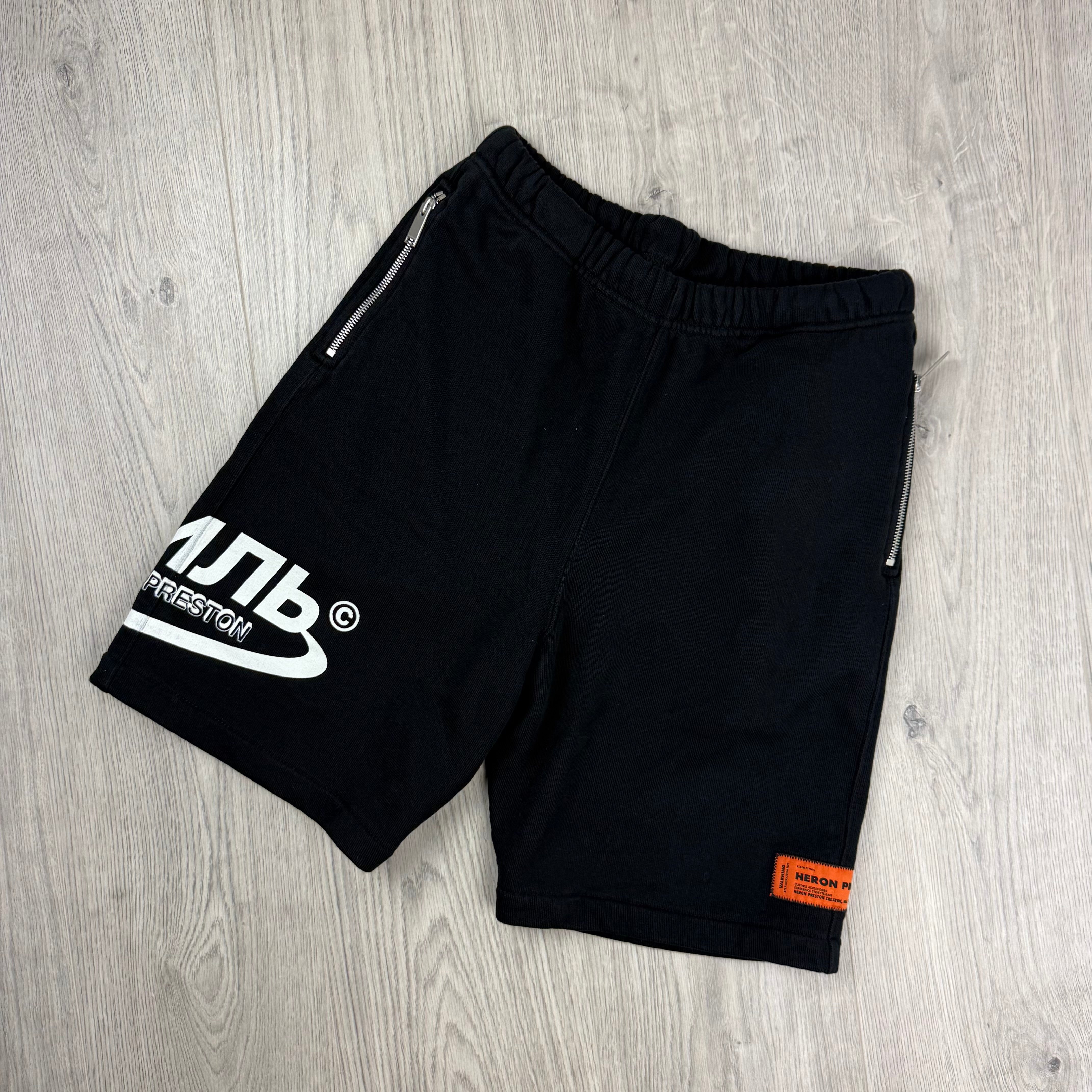 Heron Preston Cyrillic Jersey Shorts - Black