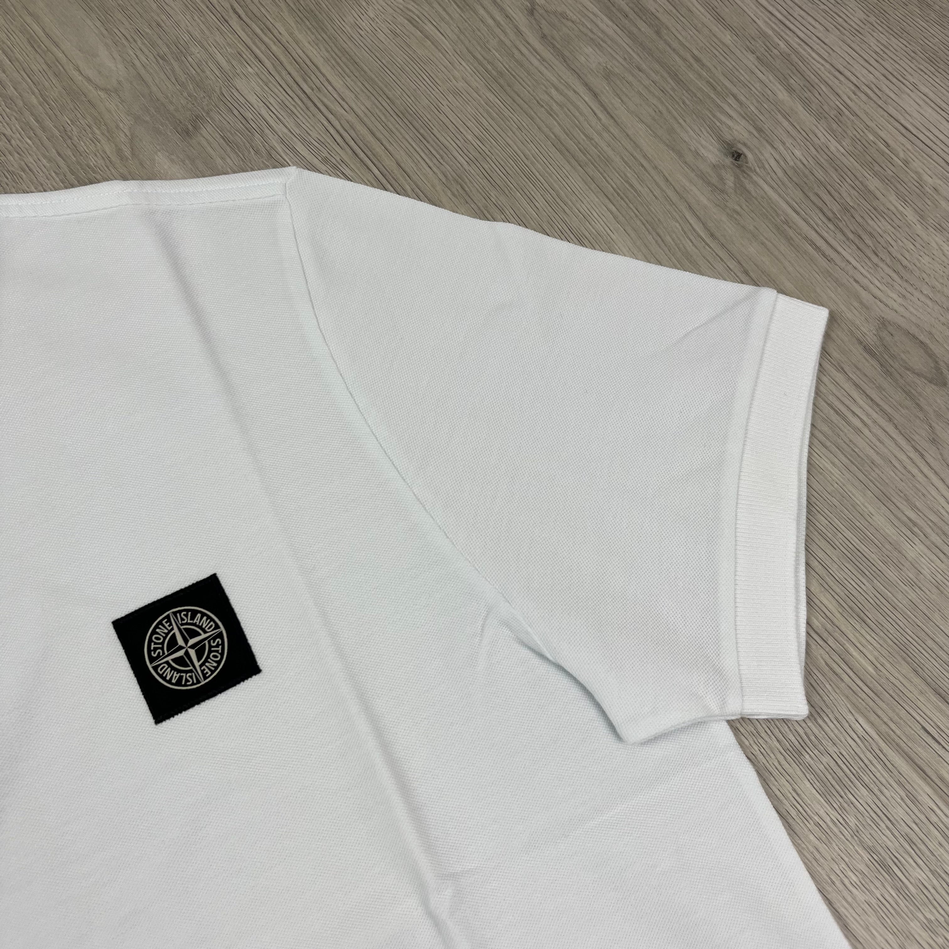 Stone Island Patch Polo Shirt - White