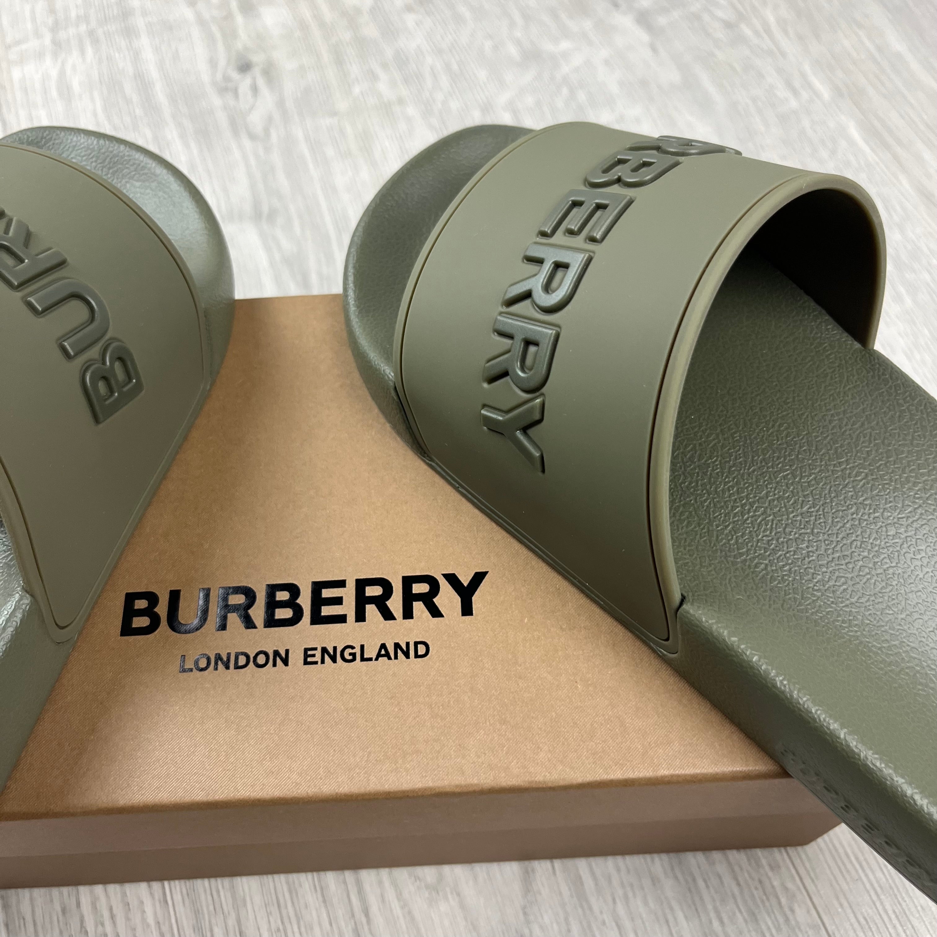 Burberry 'Furley' Slides - Khaki