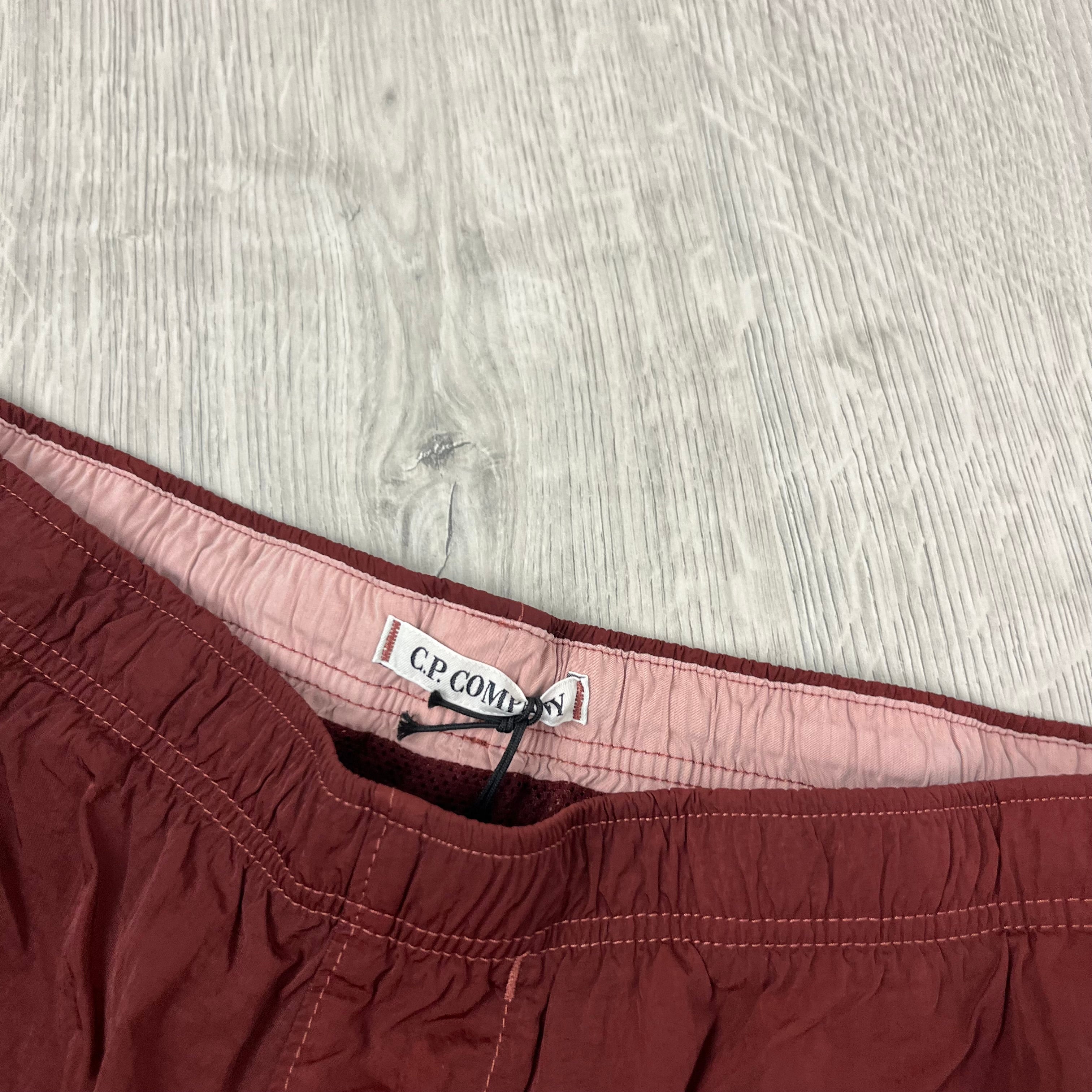 CP Company Chrome-R Swim Shorts in Sable. On sale at Open Attire.