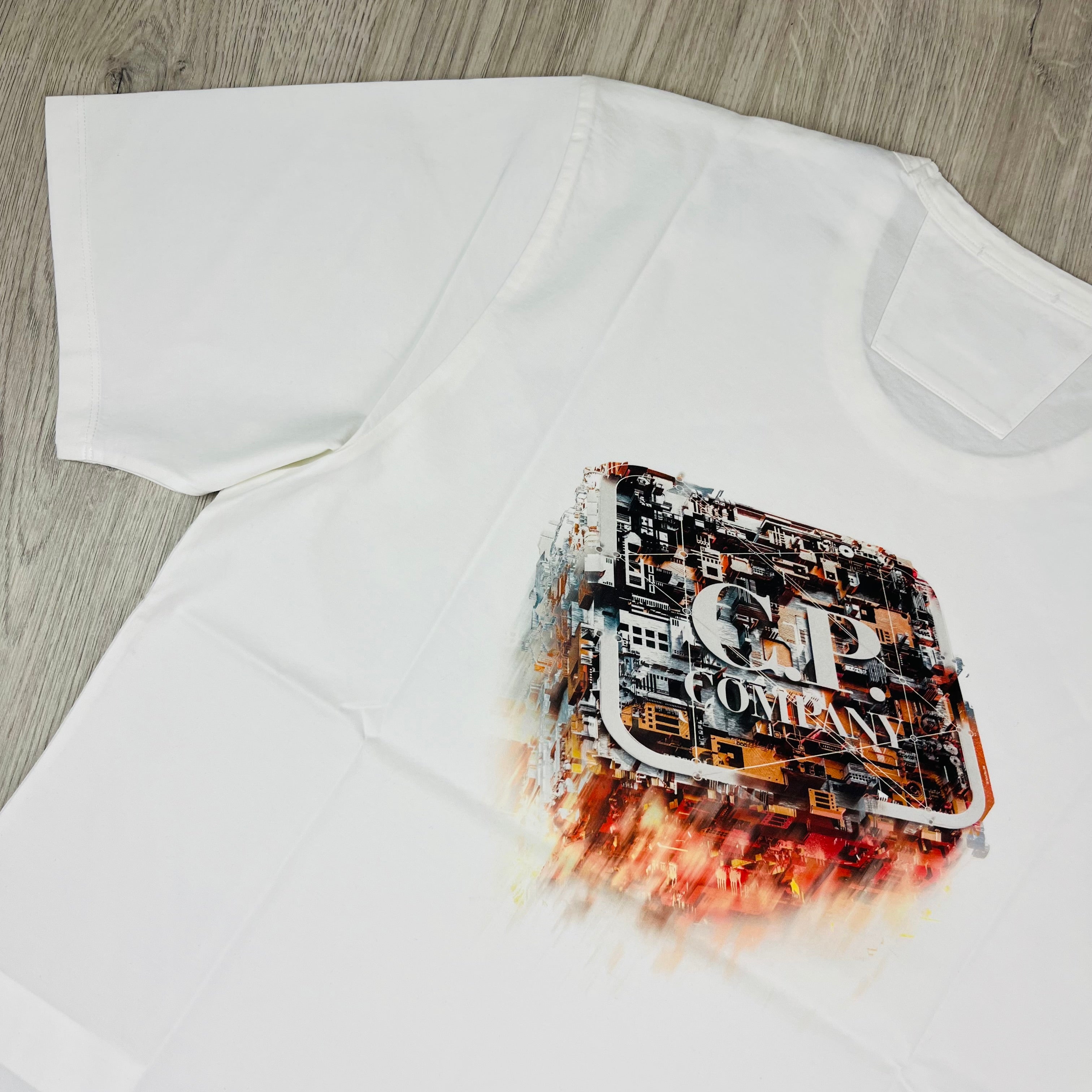 Men's CP Company Metropolis T-Shirt in Gauze White. On sale at Open Attire.
