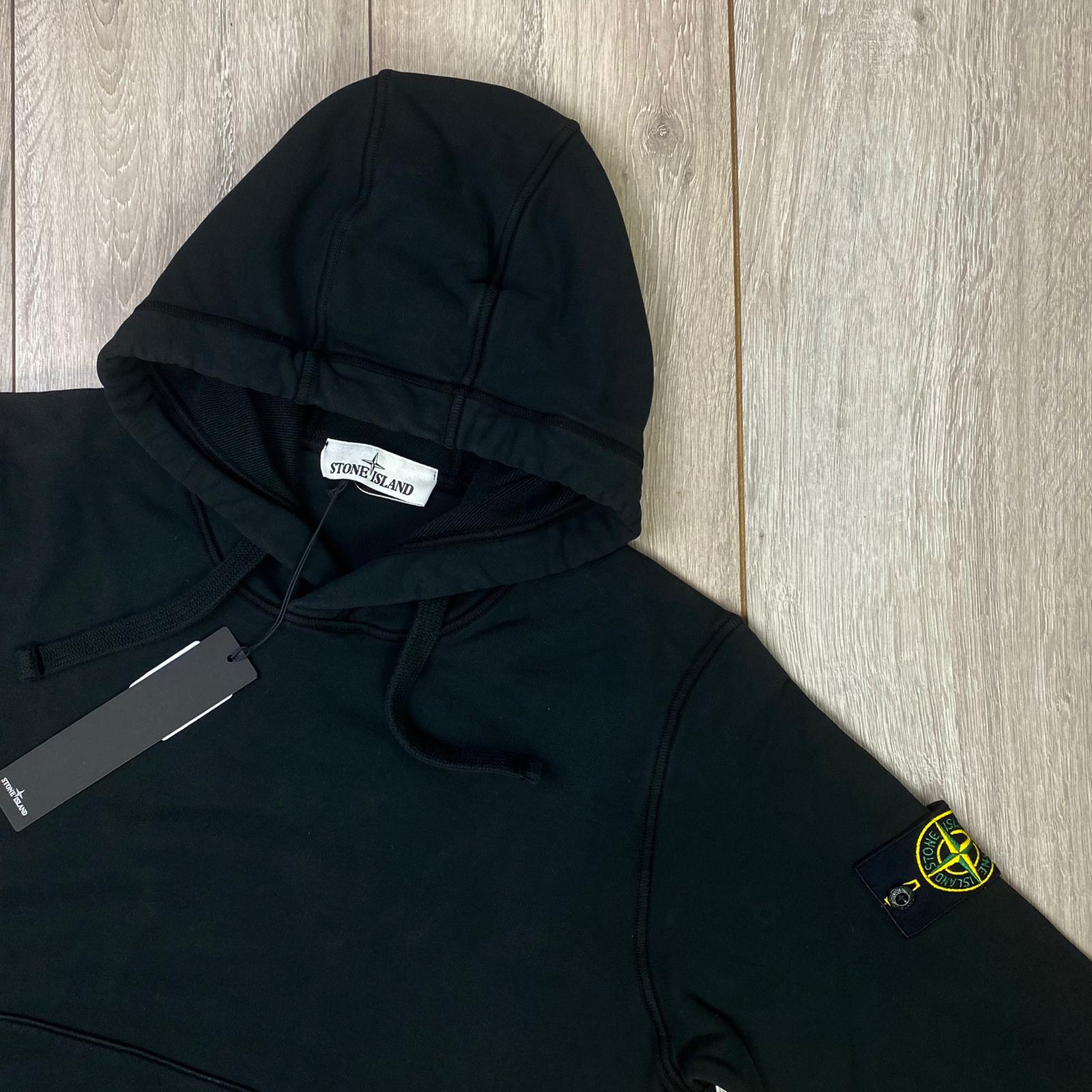 Stone Island cotton hoodie in Black. On sale at Open Attire.