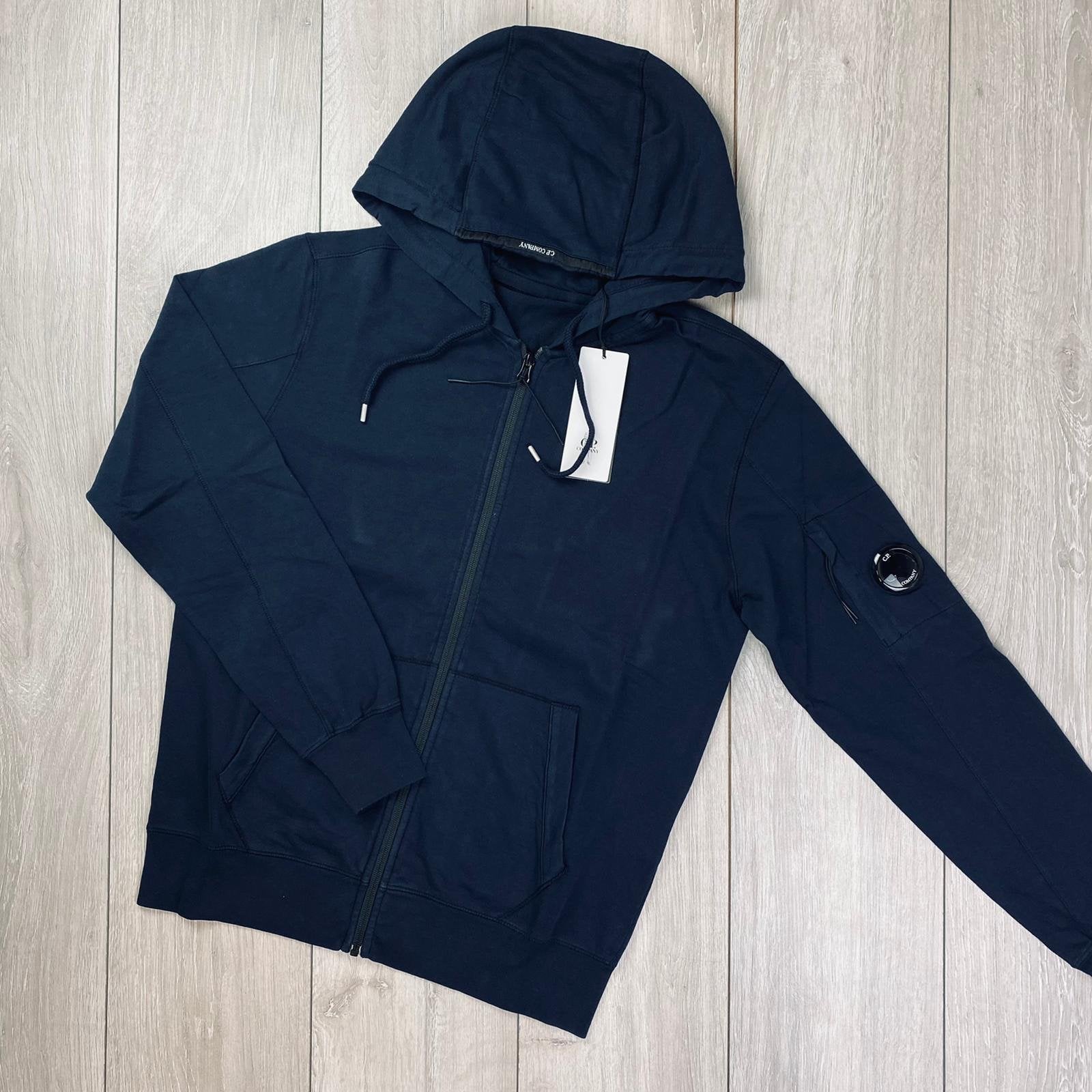 CP Company Light Fleece Zip Hoodie - Navy