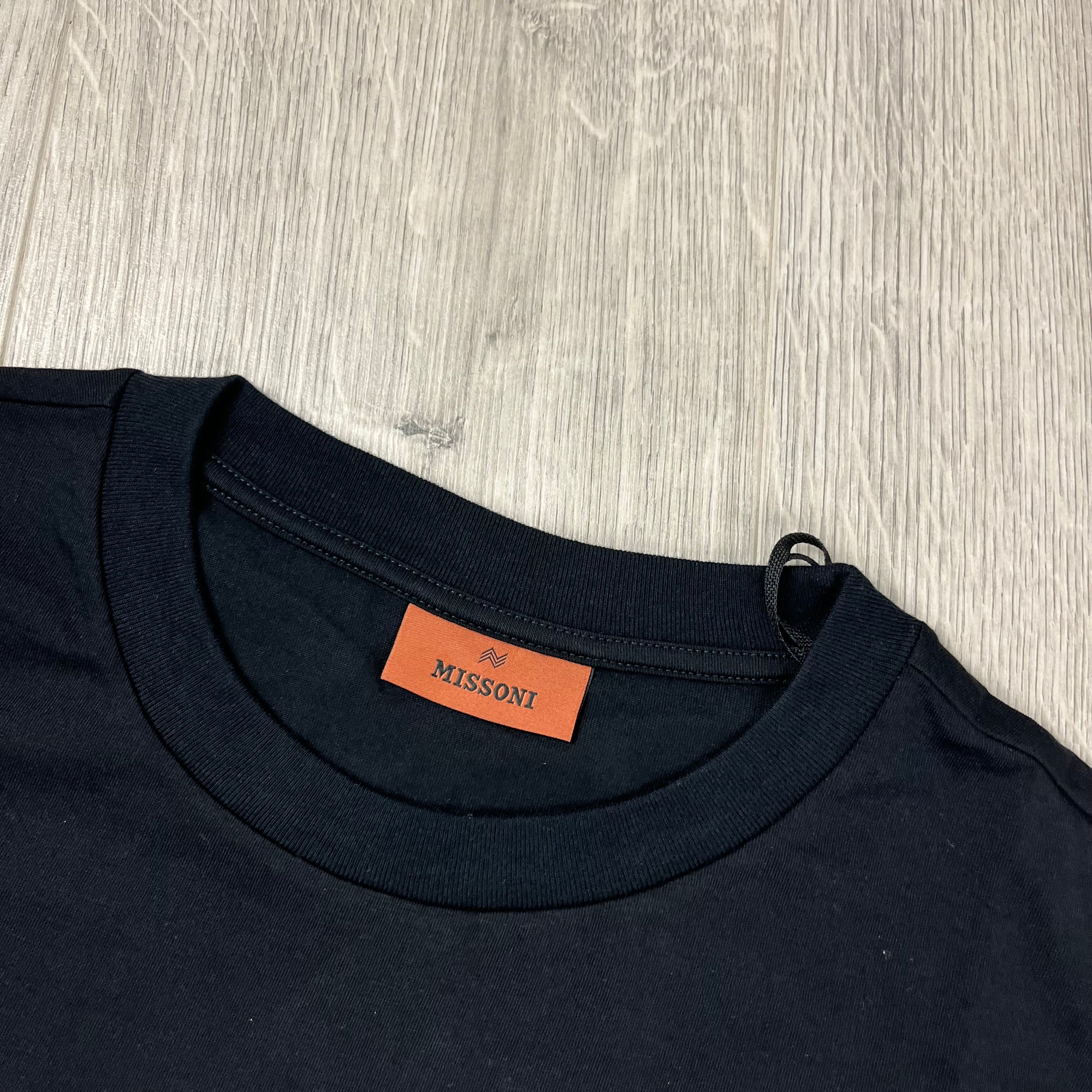 Missoni Embellished Logo T-Shirt in Black. On sale at Open Attire.