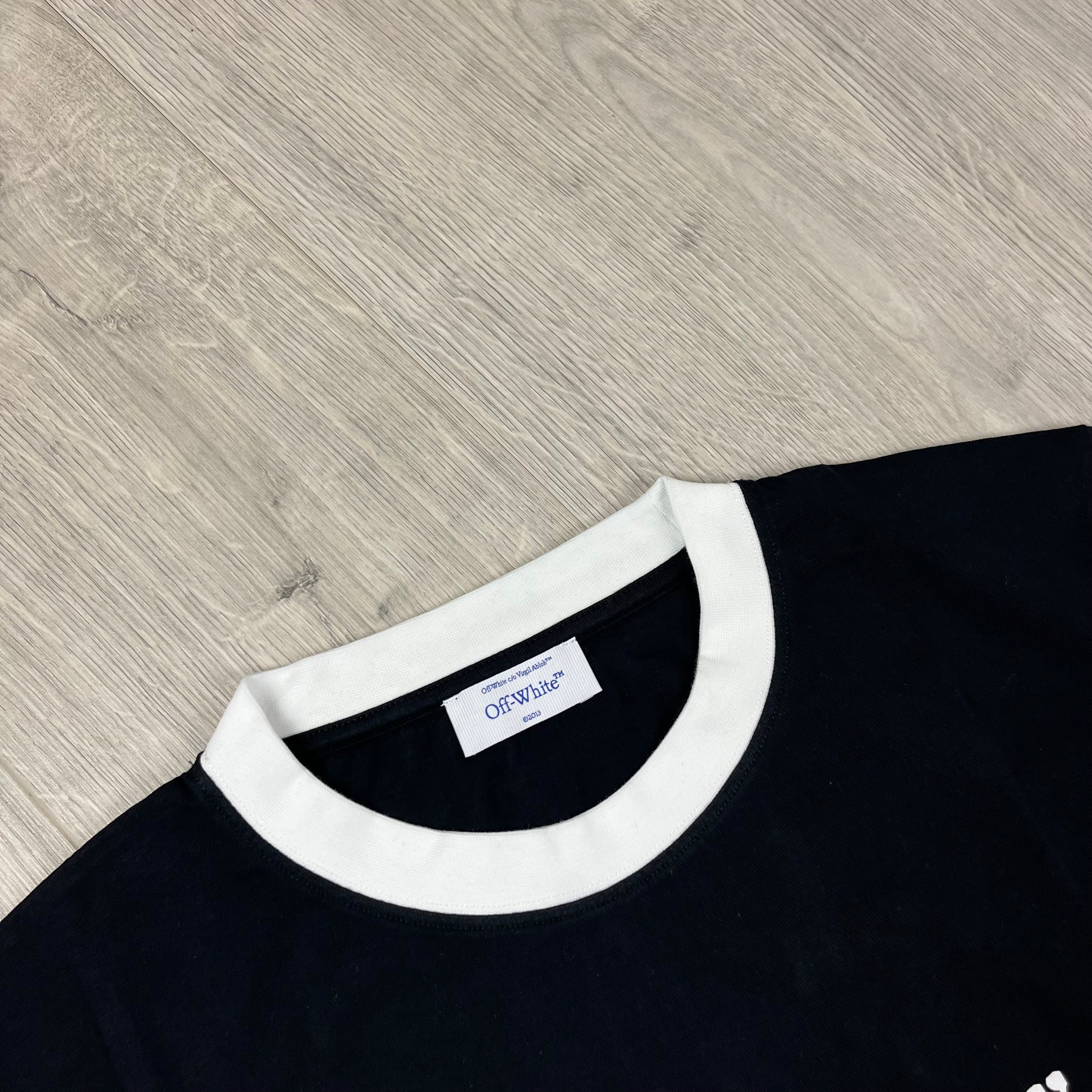 Off-White c/o Virgil Abloh Quote T-Shirt in Black. On sale at Open Attire.