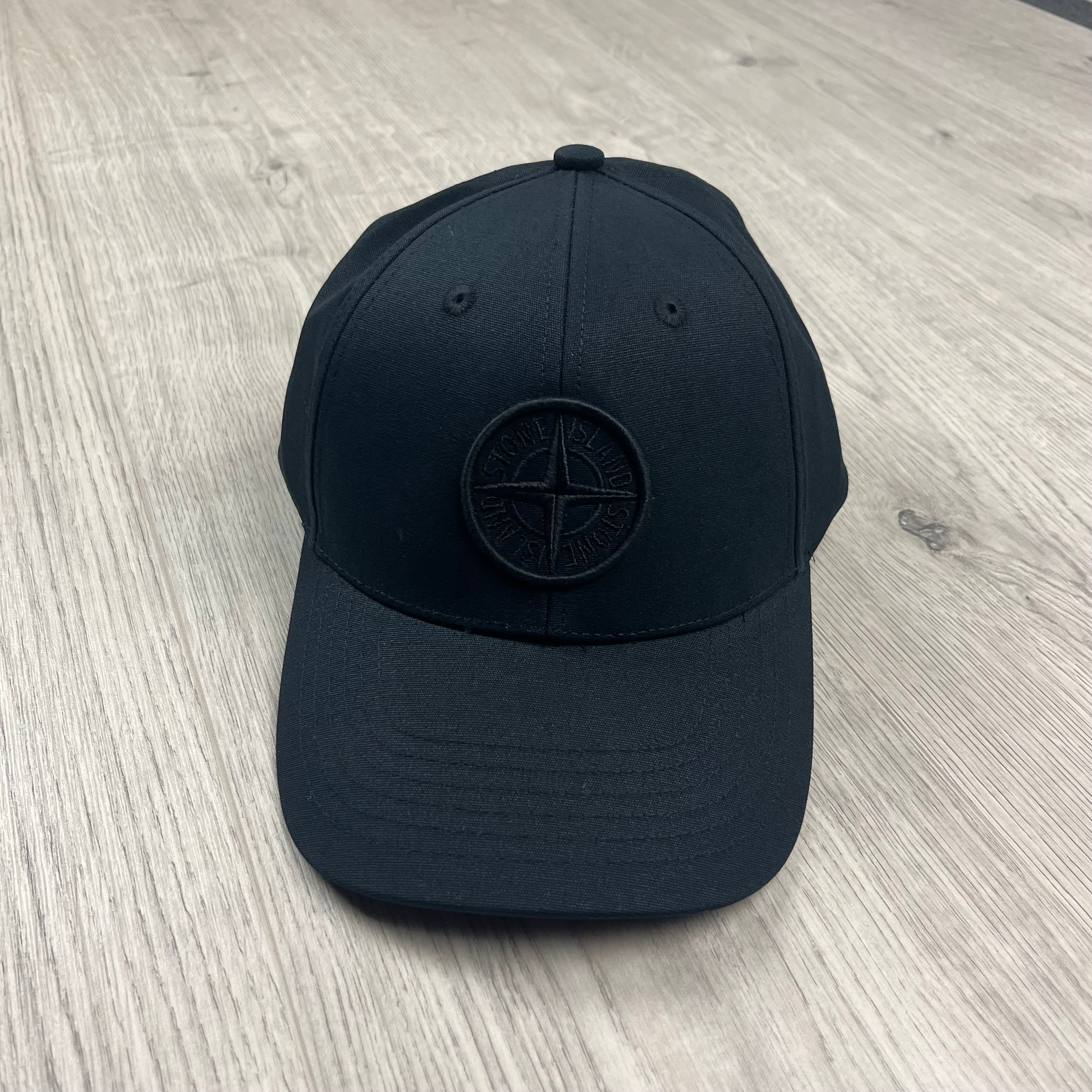 Stone Island Cotton Reps Baseball Cap in Black. On sale at Open Attire.