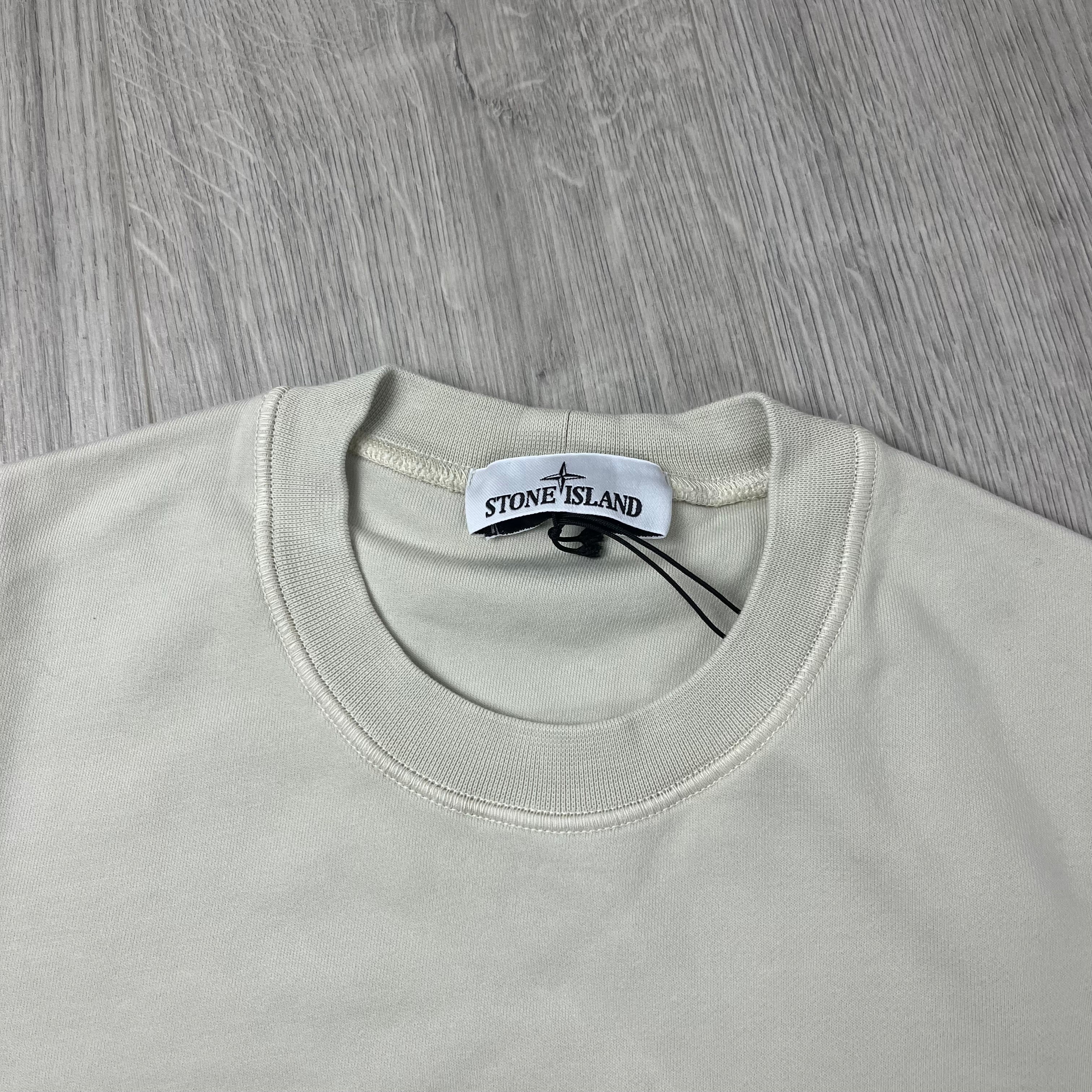 Stone Island Dyed Cotton Sweatshirt in Sand Beige. On sale at Open Attire.