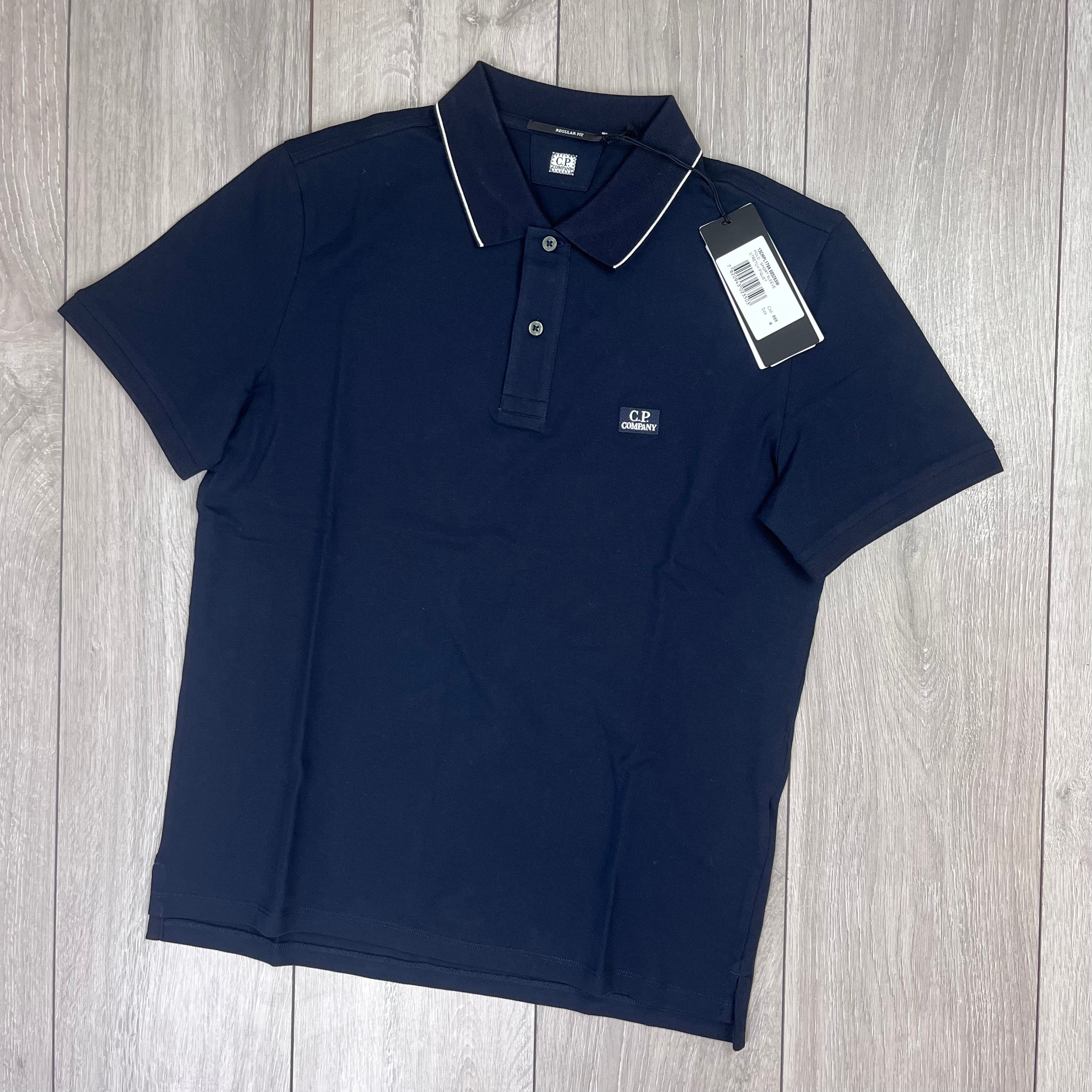 CP Company Piquet Polo Shirt - Navy