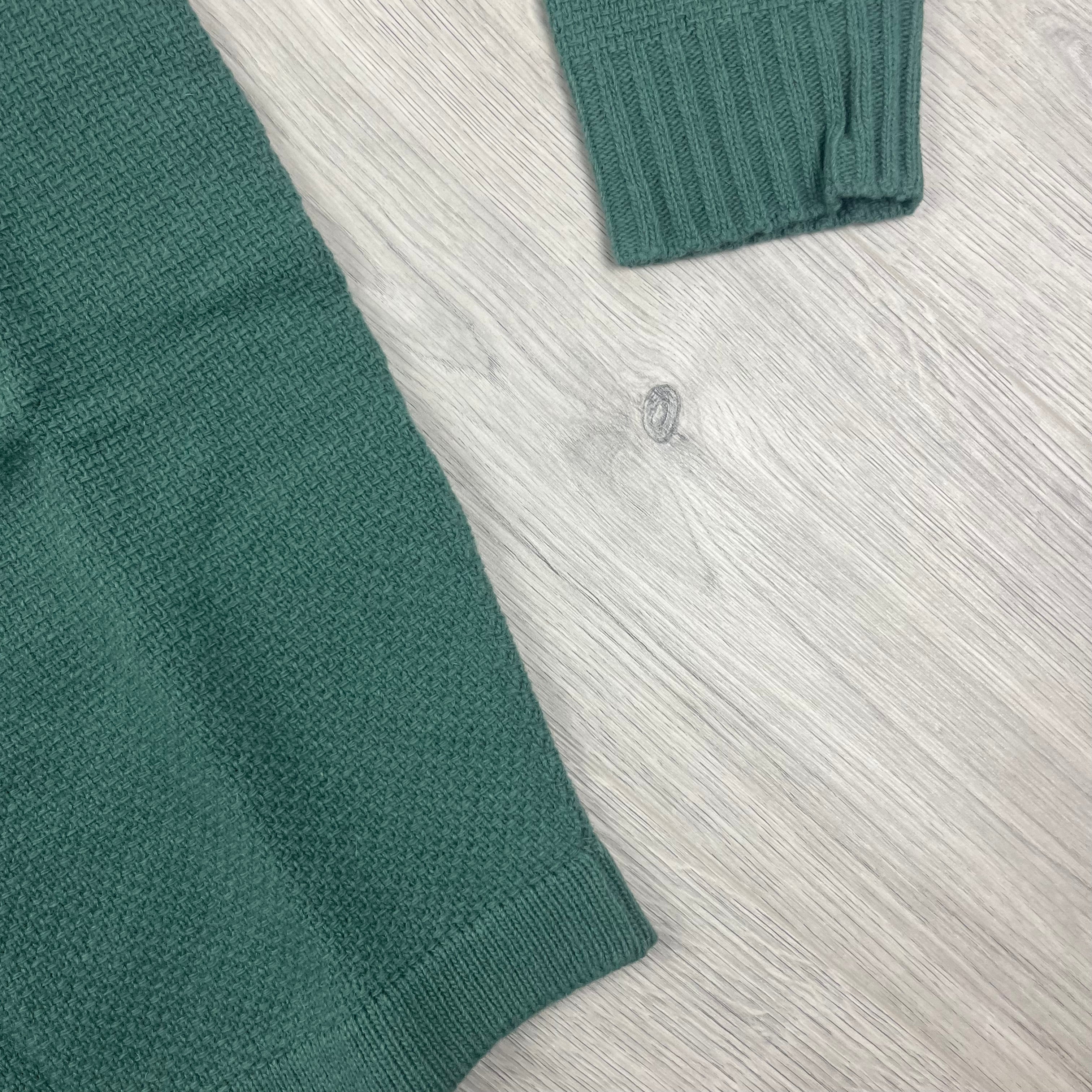 Stone Island lambswool sweatshirt in Sage Green. On sale at Open Attire.