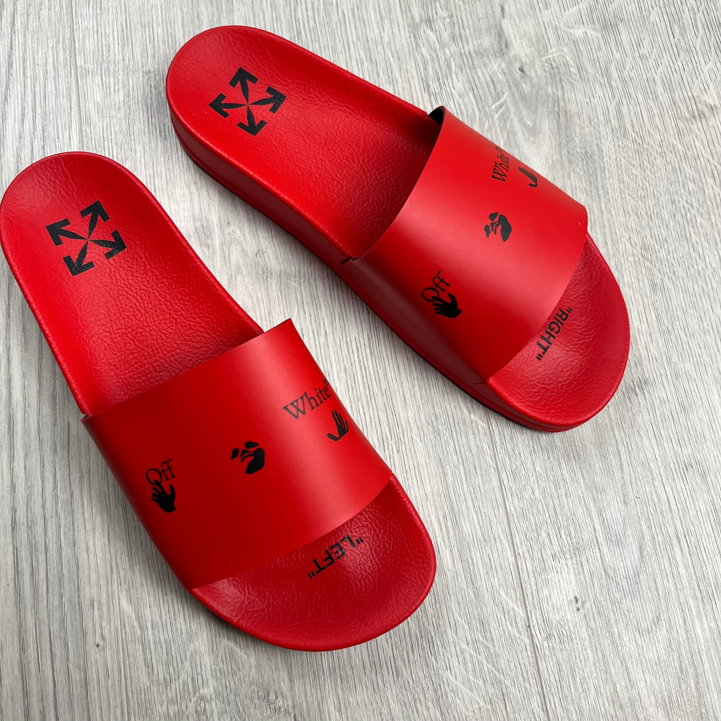 Off-White Rubber Slides - Red