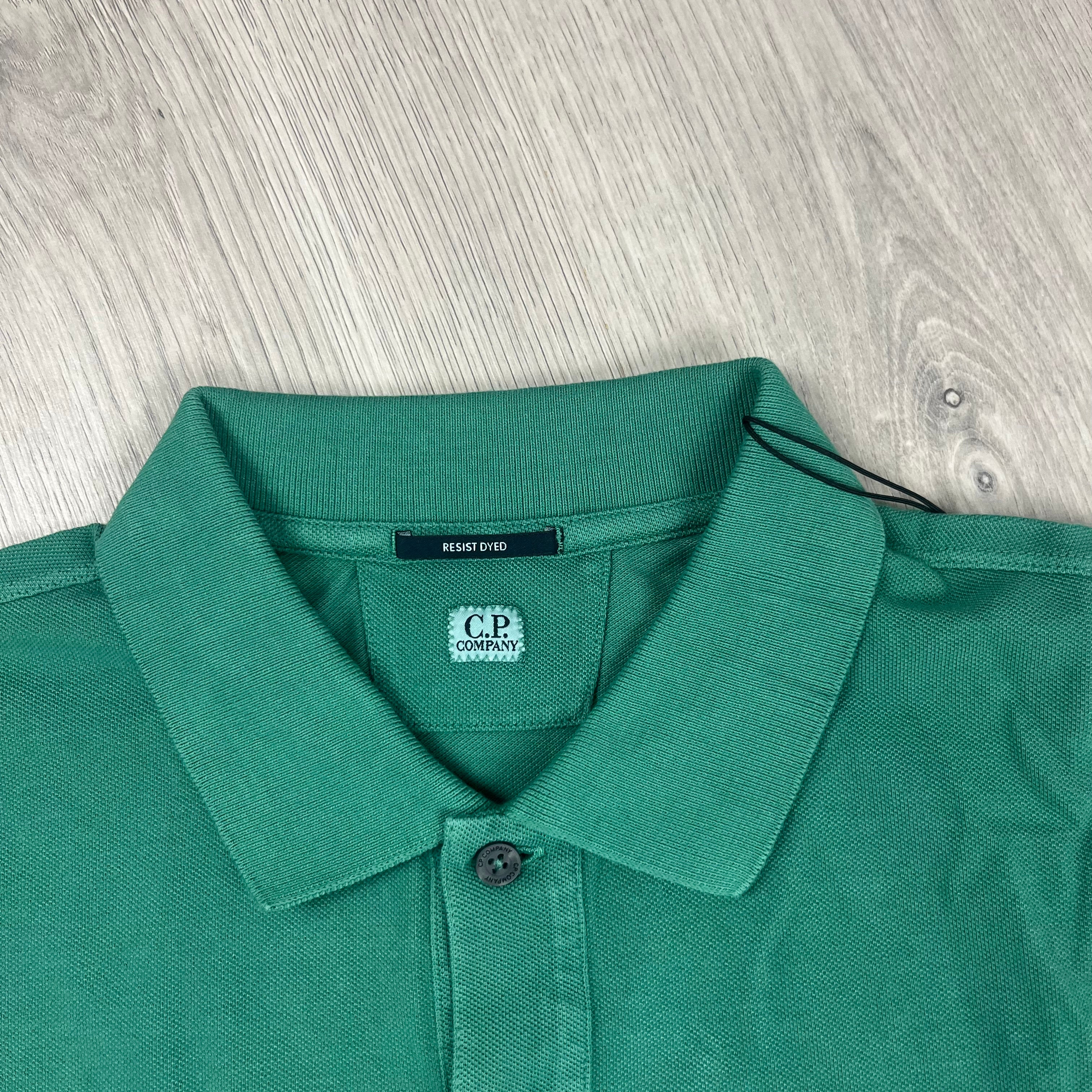 CP Company Piquet Polo Shirt - Frosty Spruce