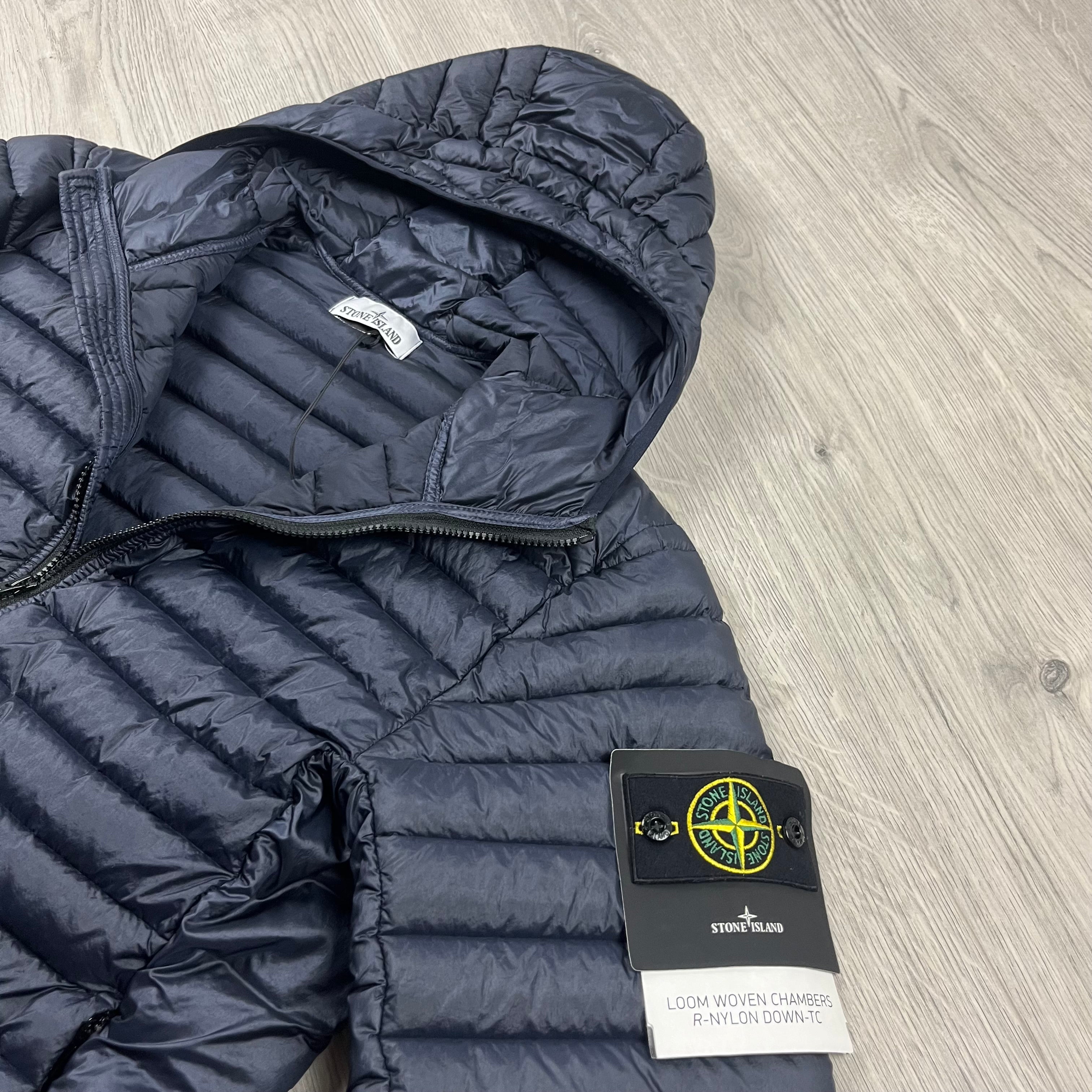 Stone Island Woven Down Jacket - Navy