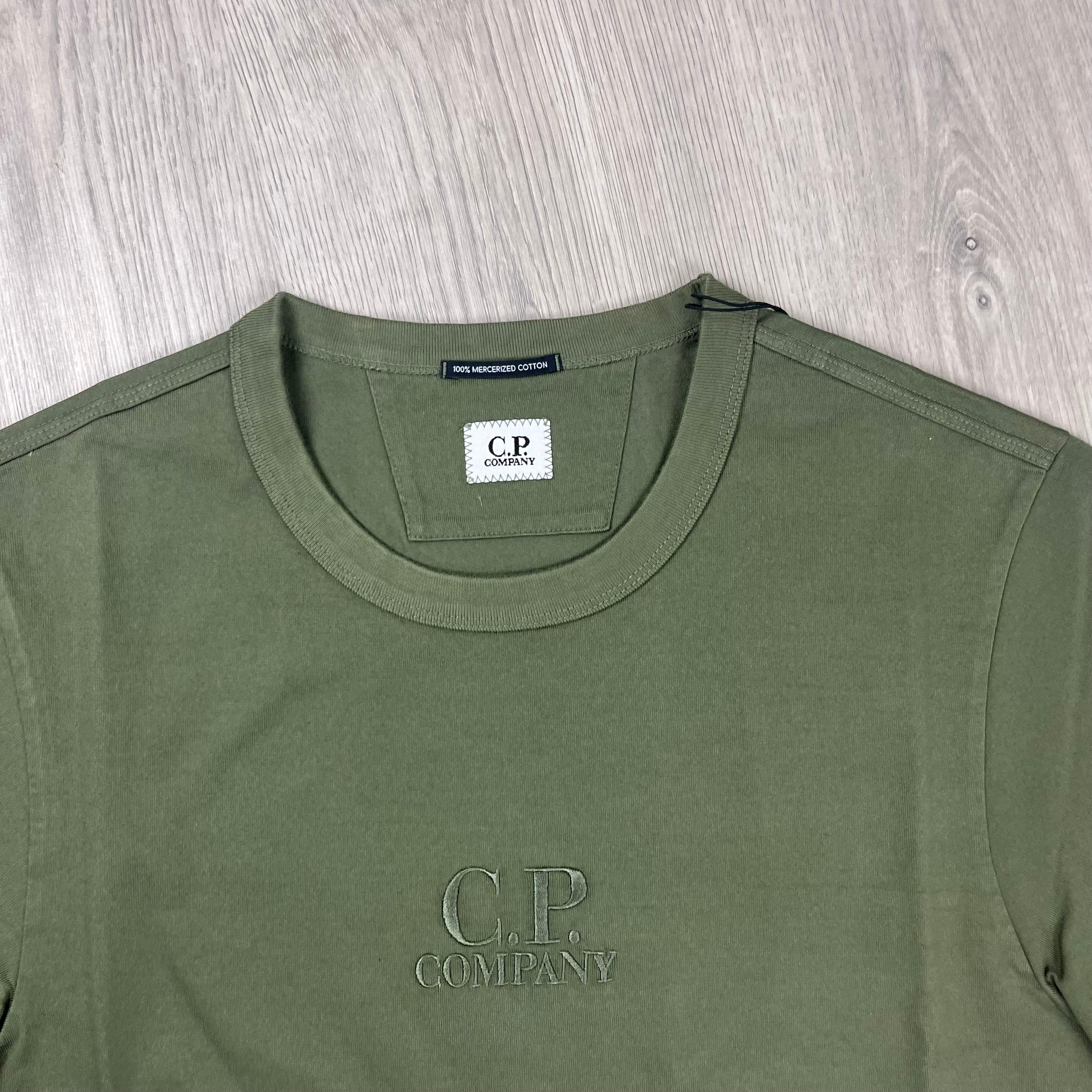 CP Company Embroidered T-Shirt - Bronze Green