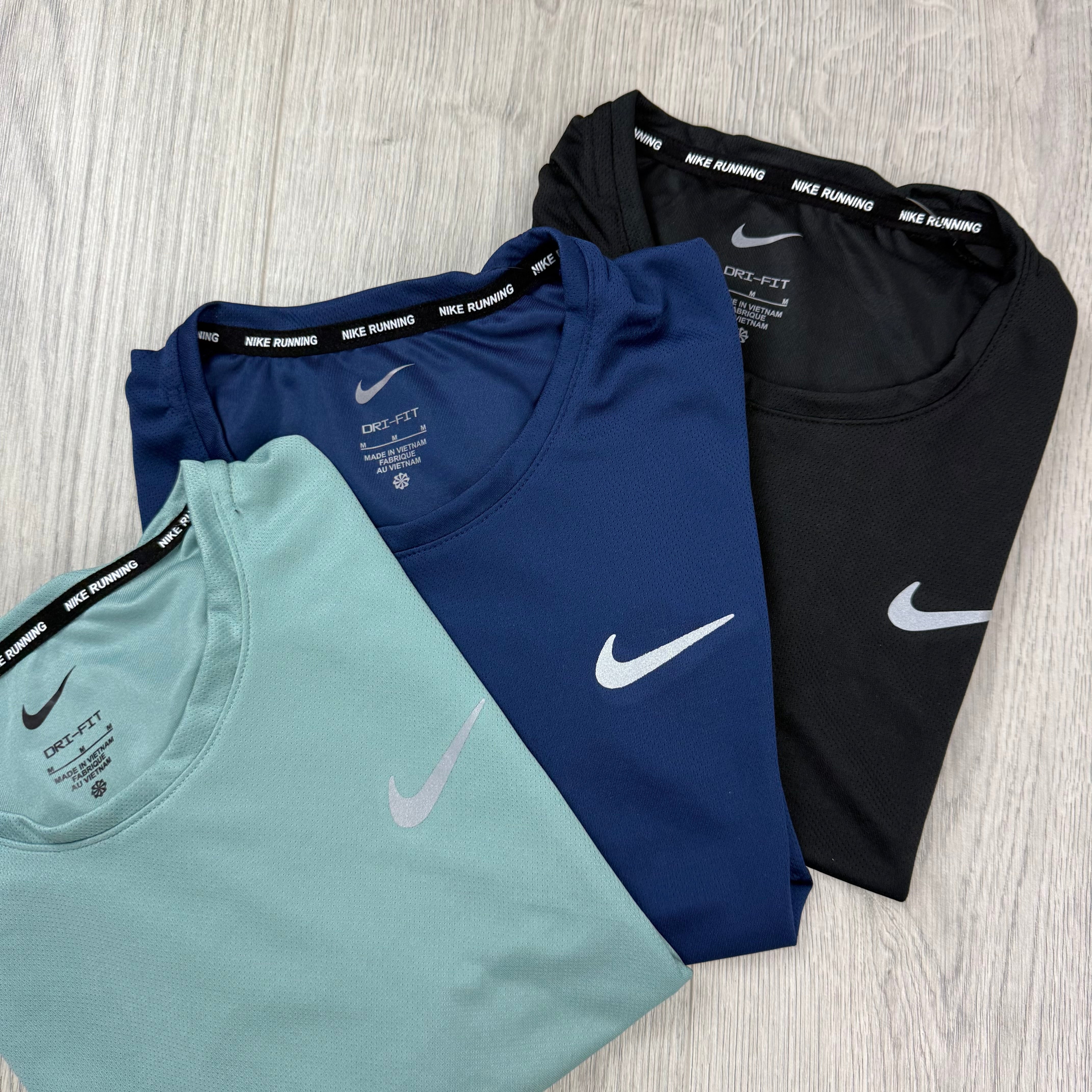 Nike 'Miler' T-Shirt Set - Black, Navy & Cannon