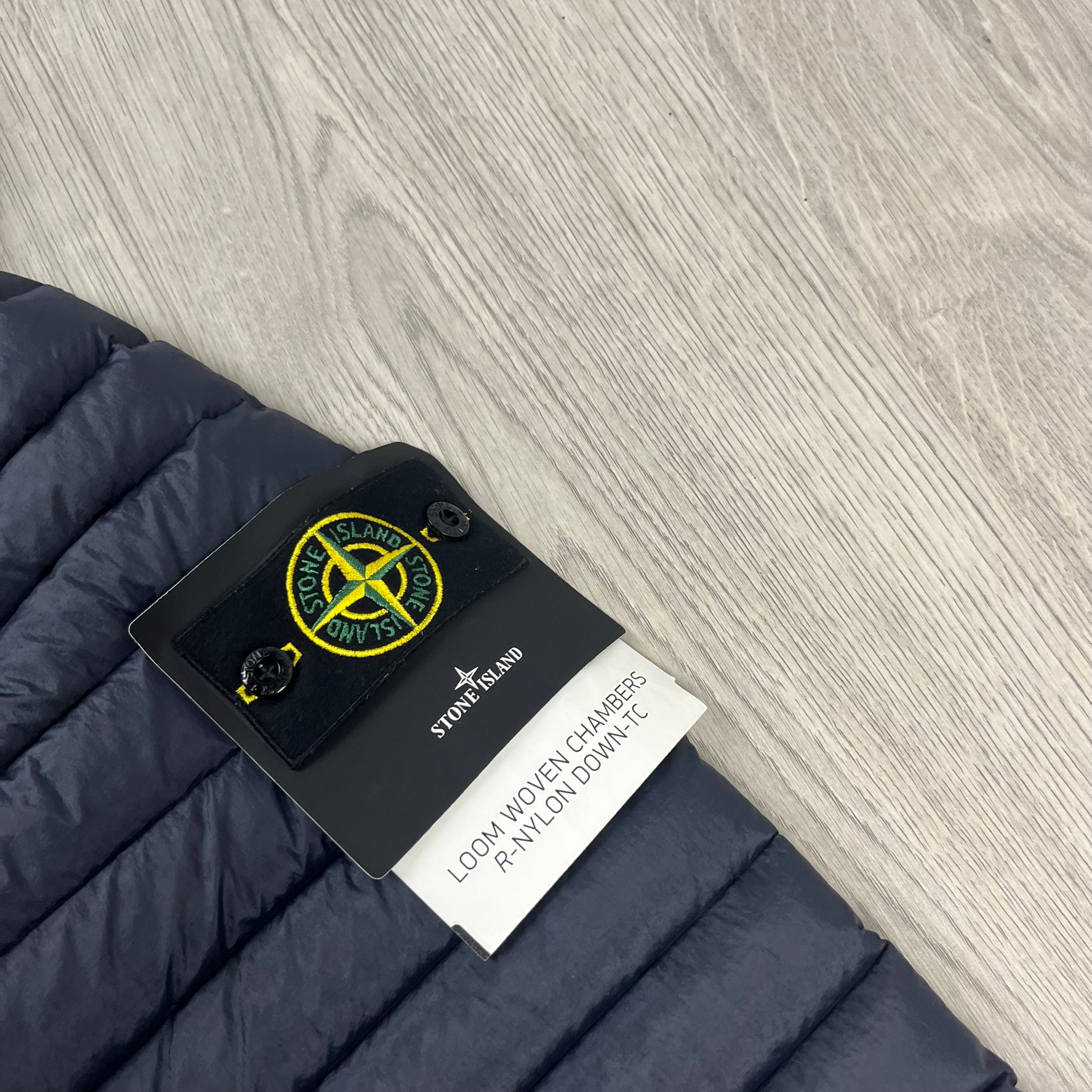 Stone Island Woven Down Jacket - Navy