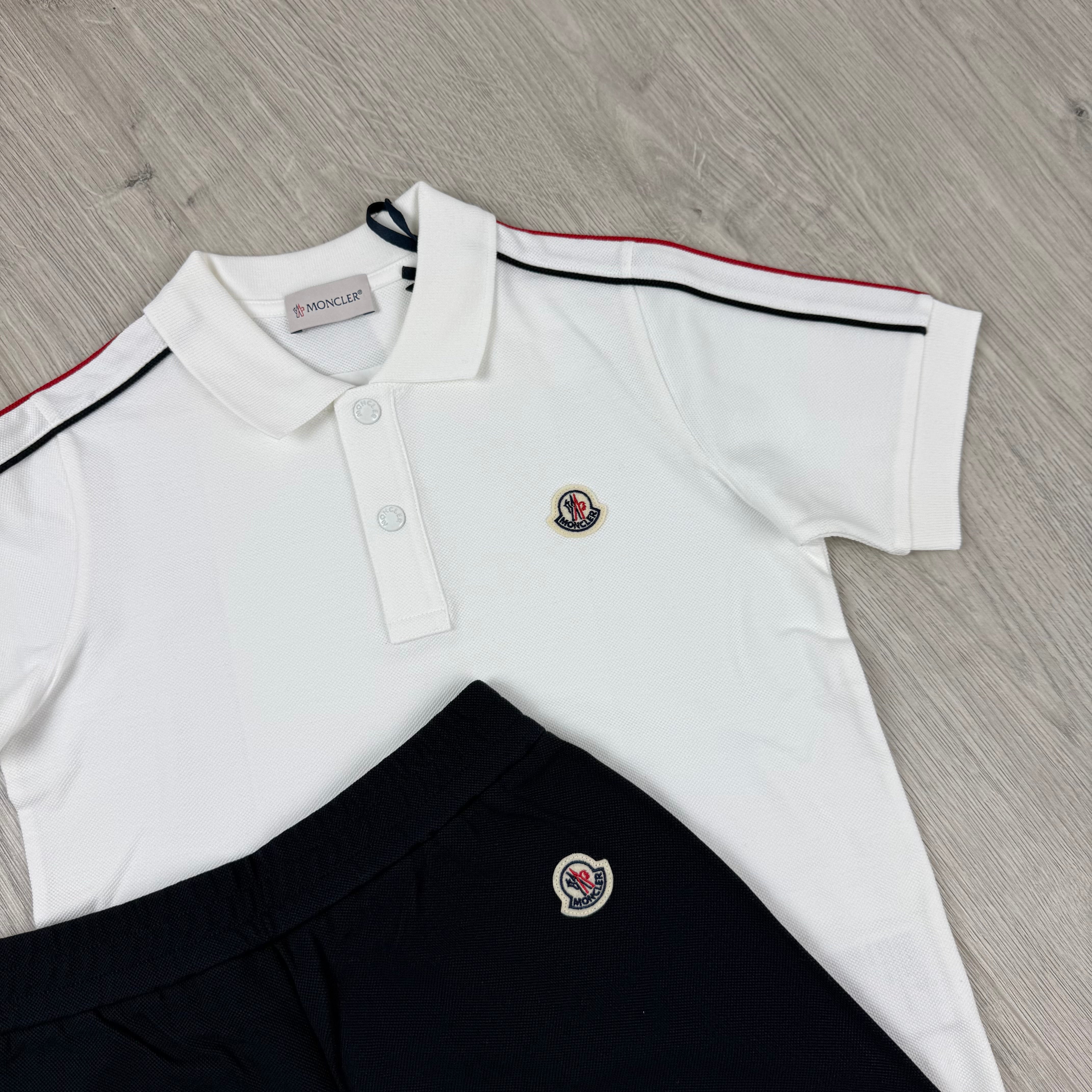 Moncler Junior Trimmed Set - White/Navy