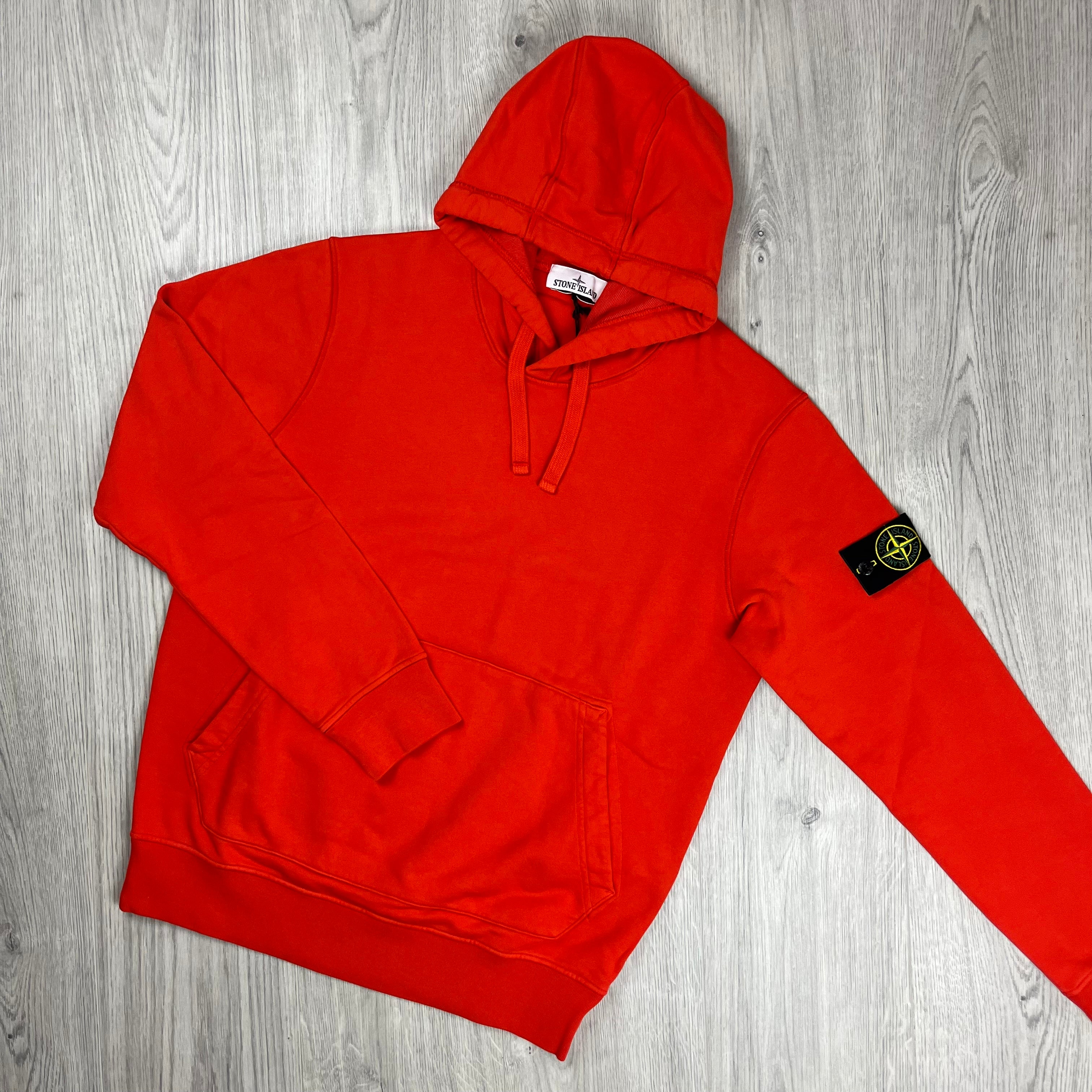 Stone Island Dyed Hoodie - Lobster Red