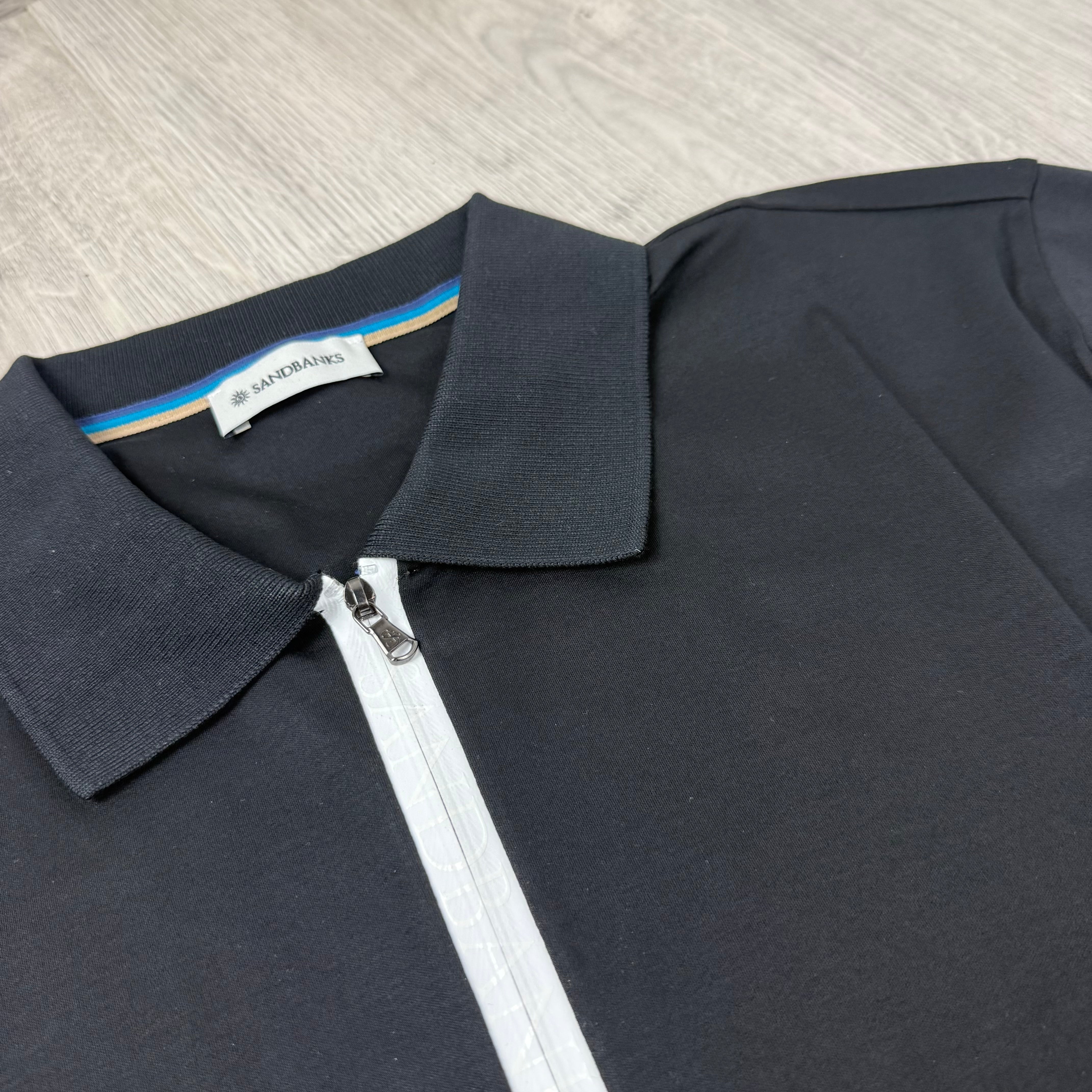 Sandbanks Silicone Zip Polo Shirt - Black