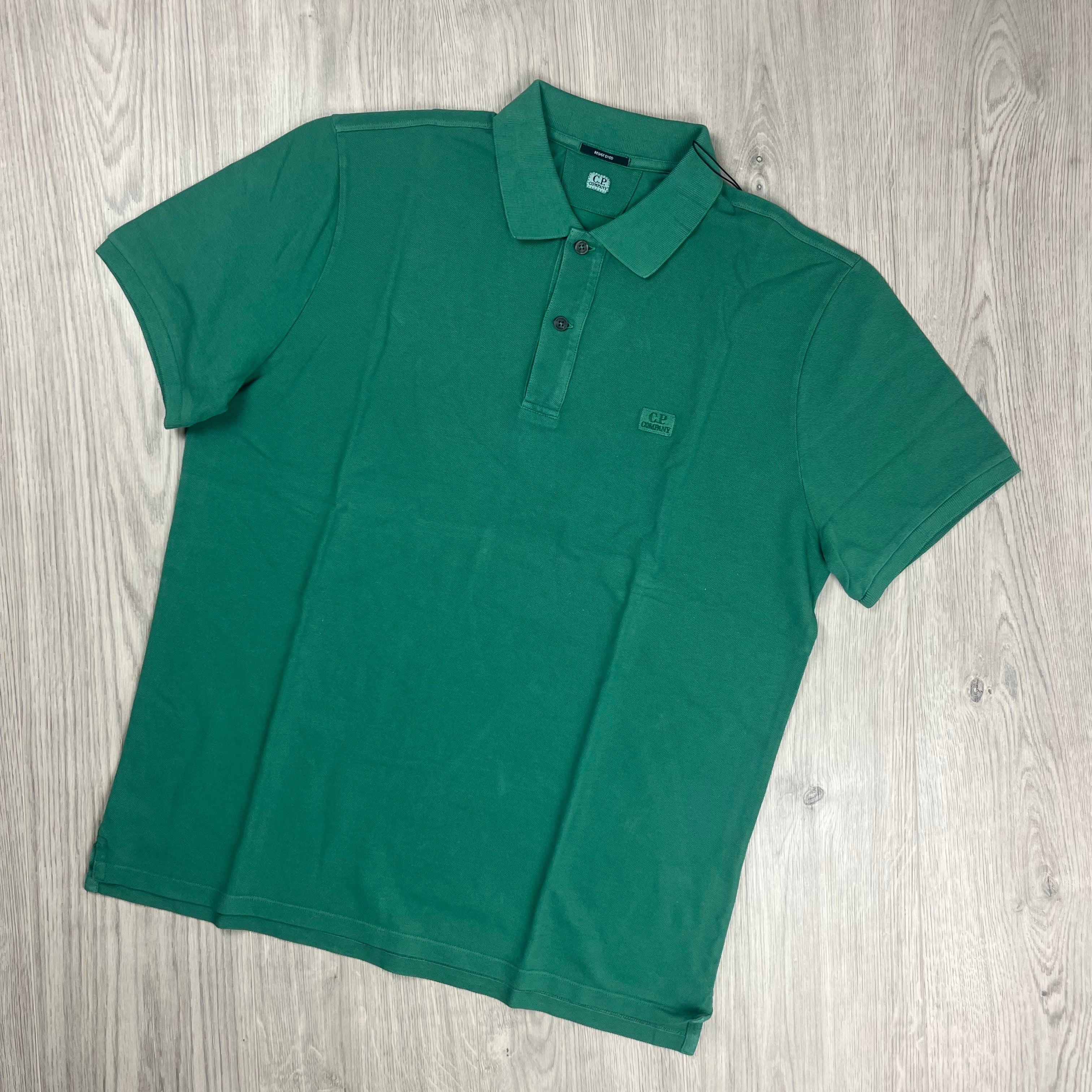 CP Company Piquet Polo Shirt - Frosty Spruce