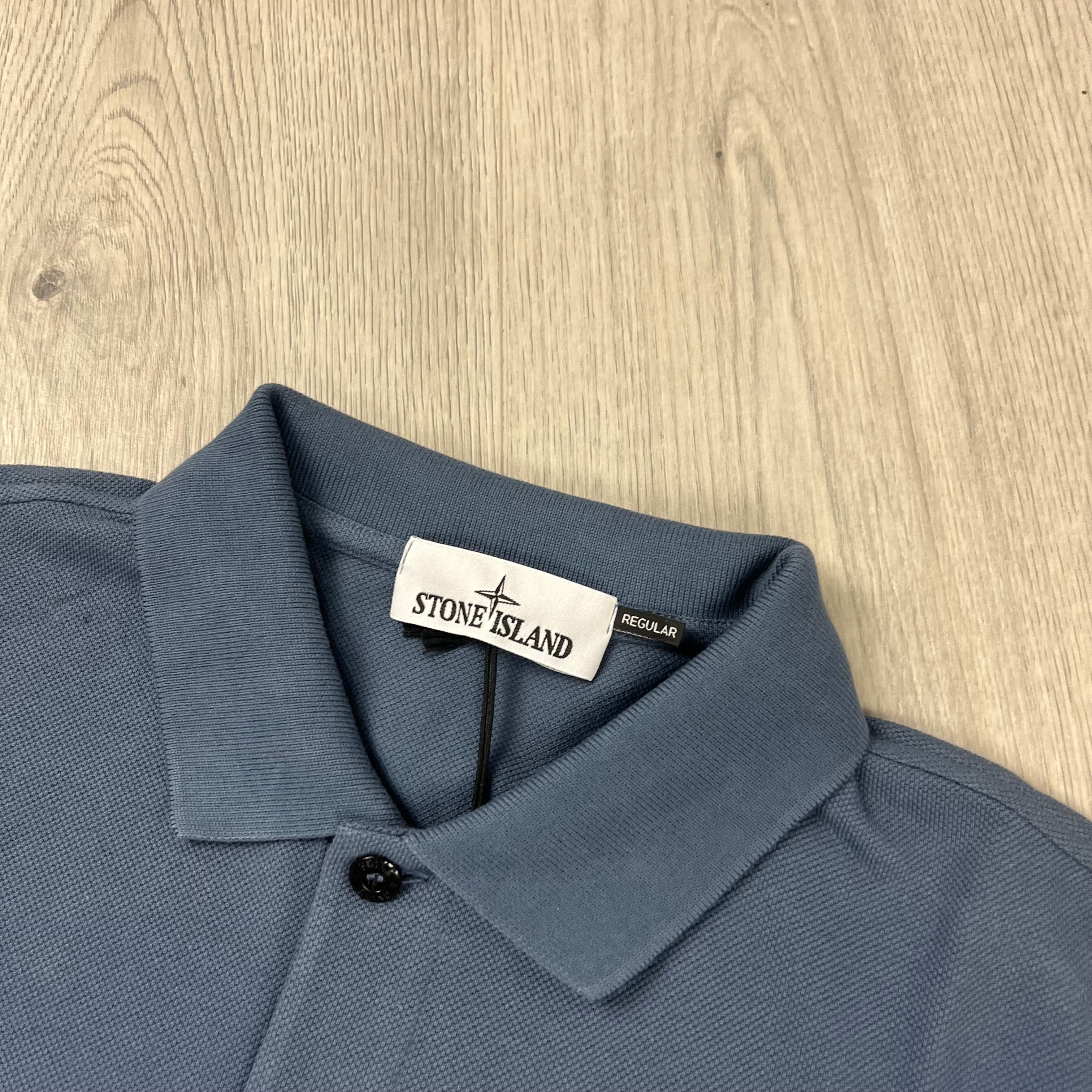 Stone Island Patch Polo Shirt - Avio Blue