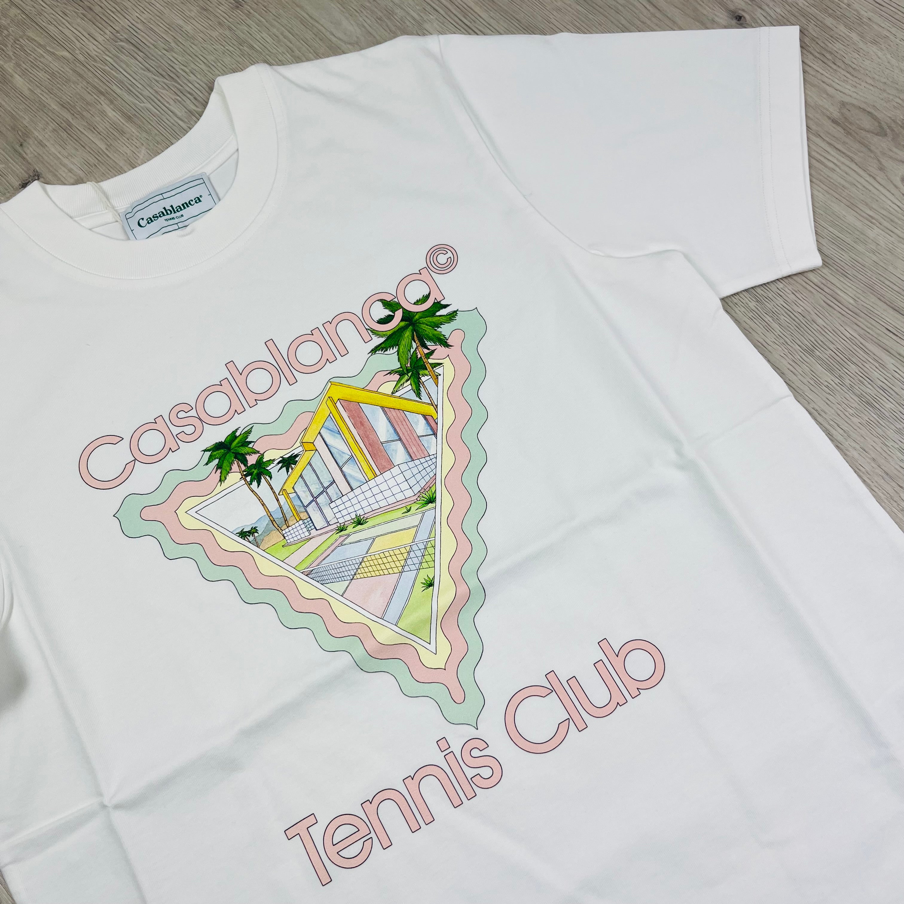 Casablanca 'Maison de Reve' Tennis Club T-shirt in White. On sale at Open Attire.