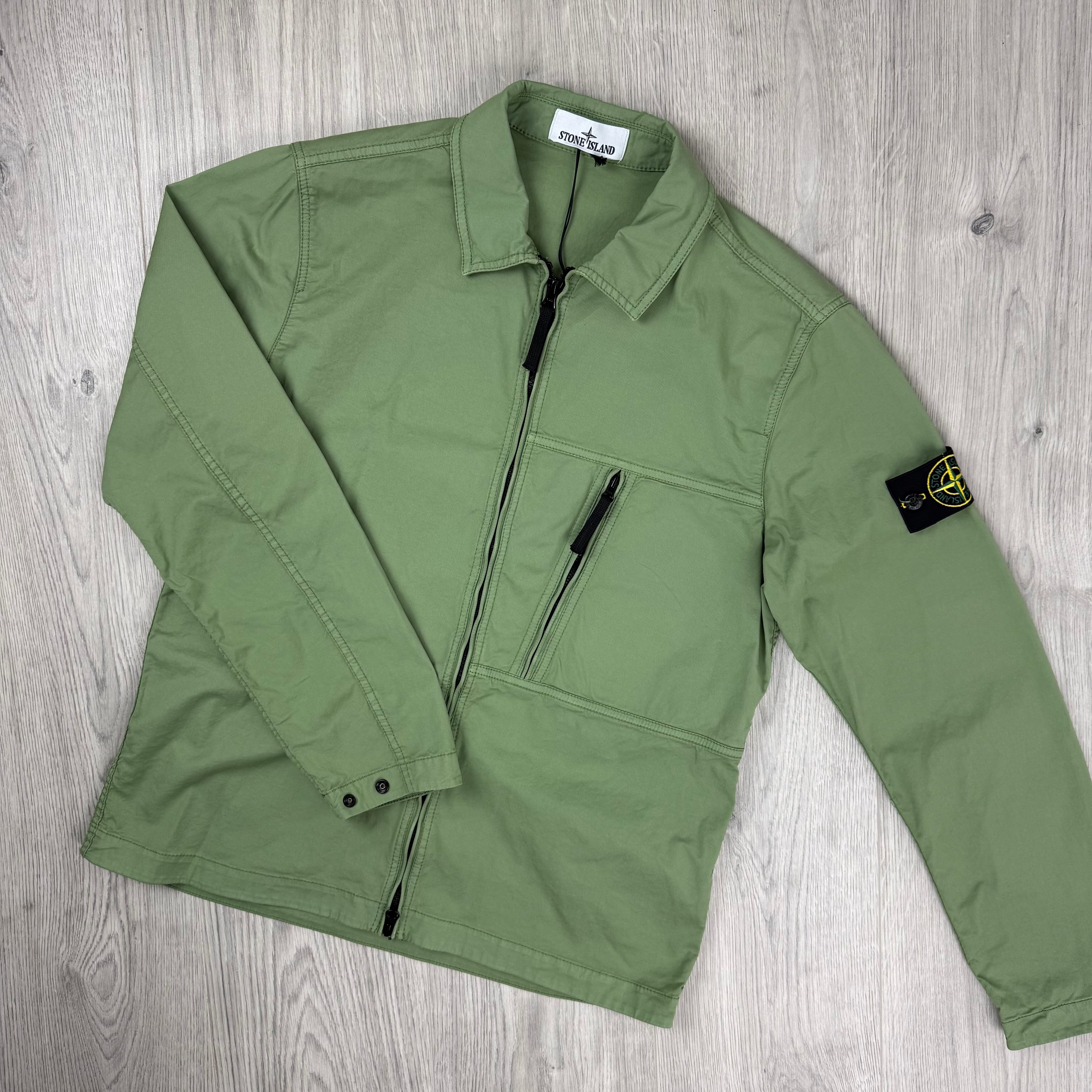 Stone Island Zip Overshirt - Sage