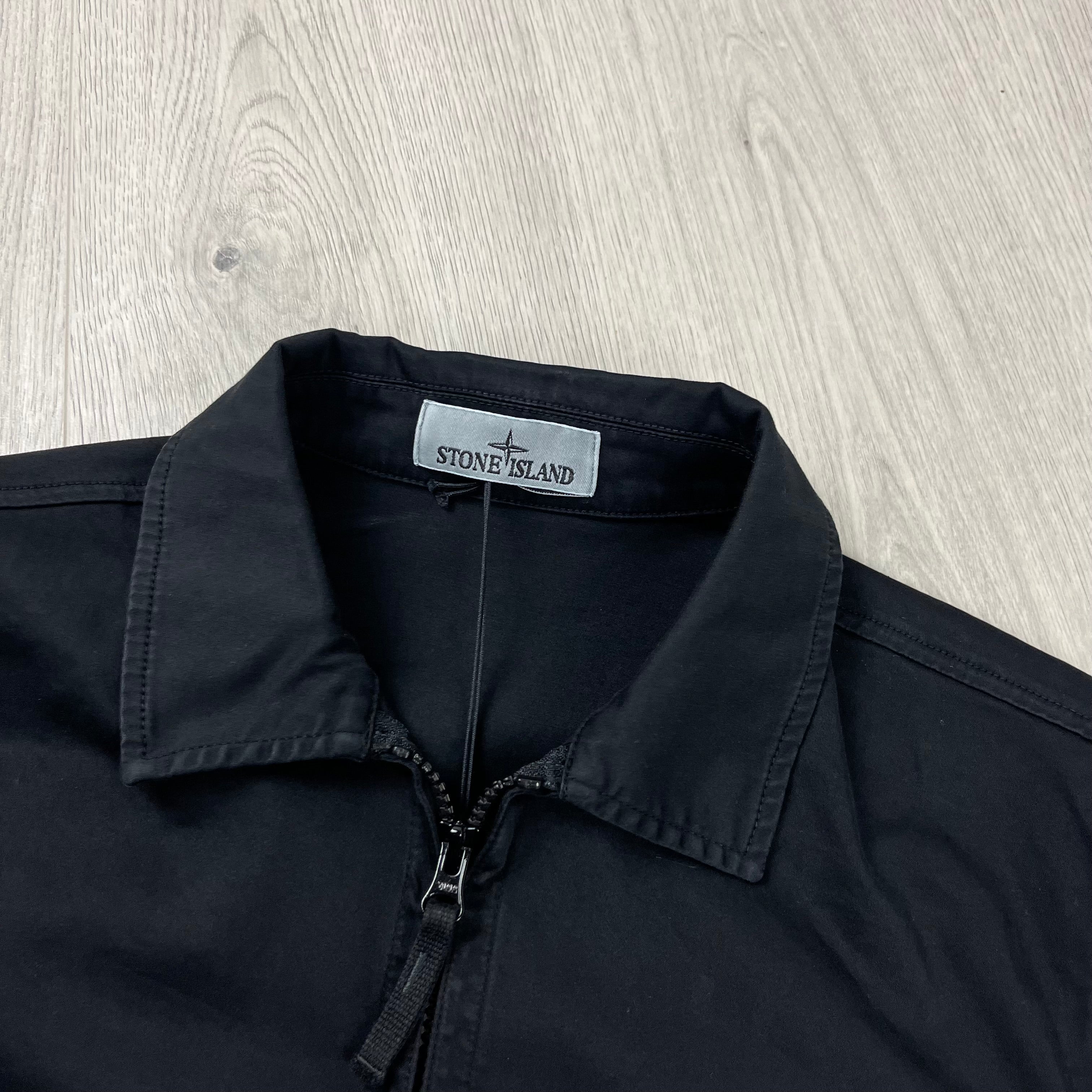 Stone Island Zip Overshirt - Black