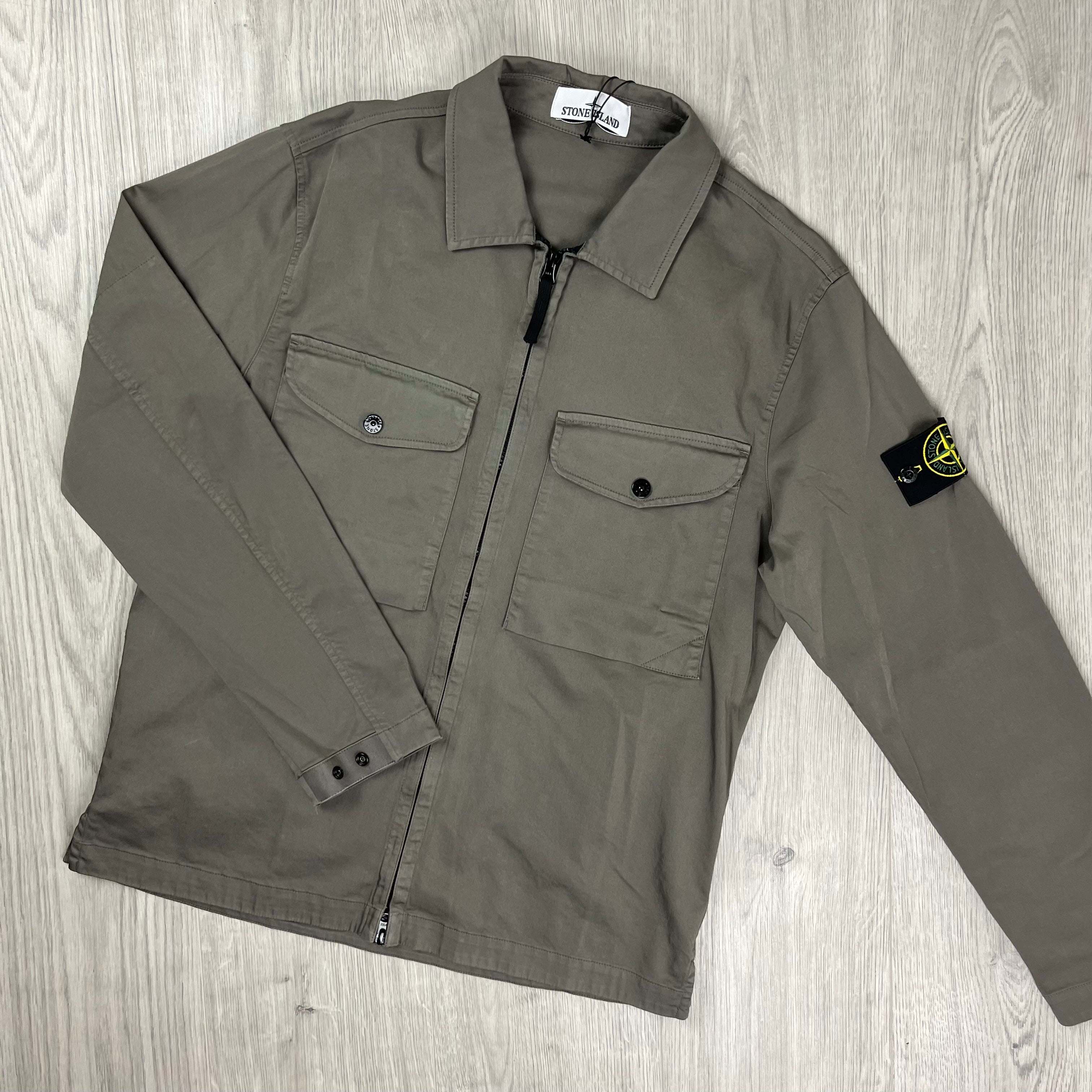 Stone Island Overshirt in Walnut. On sale at Open Attire.