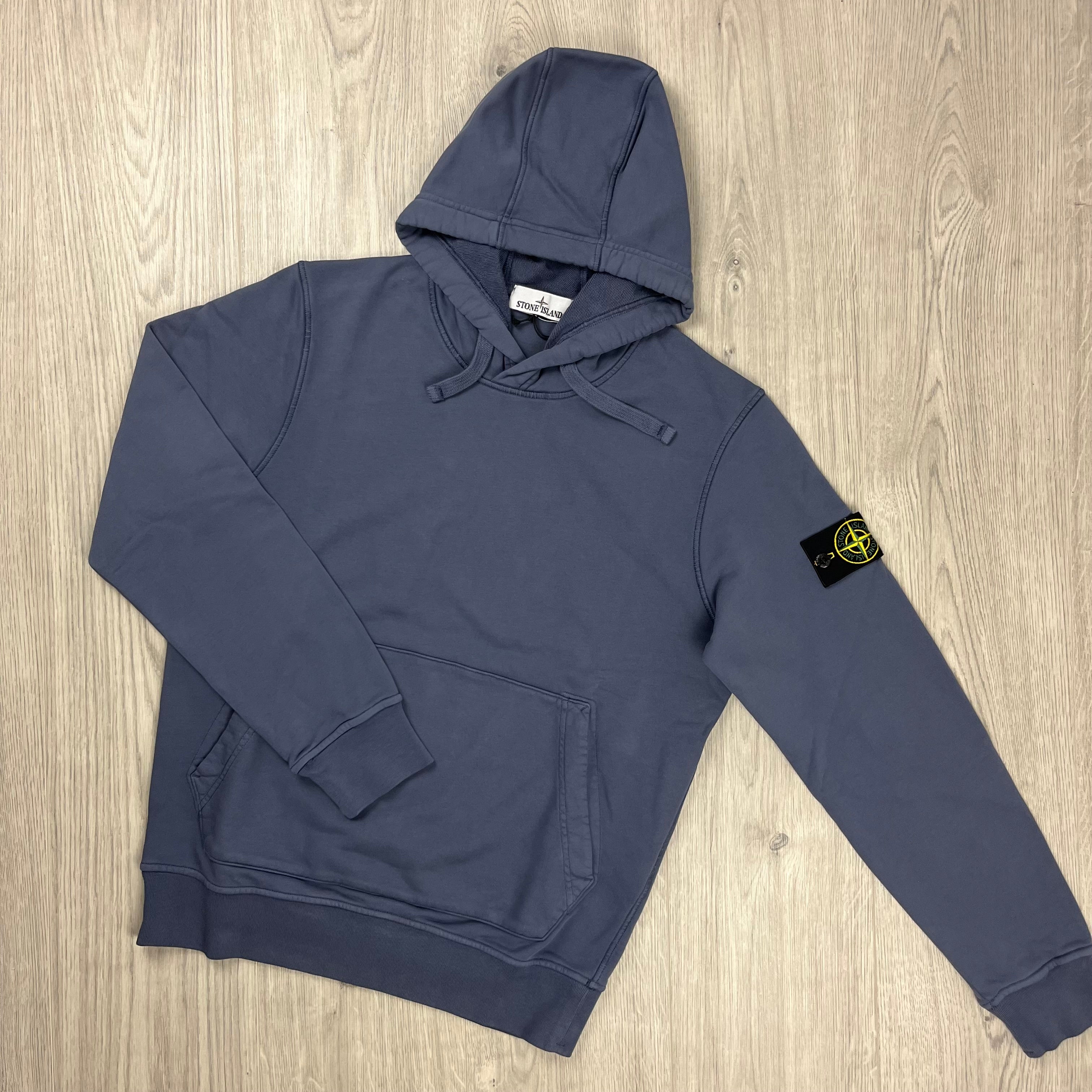 Stone Island Dyed Hoodie - Mid Blue