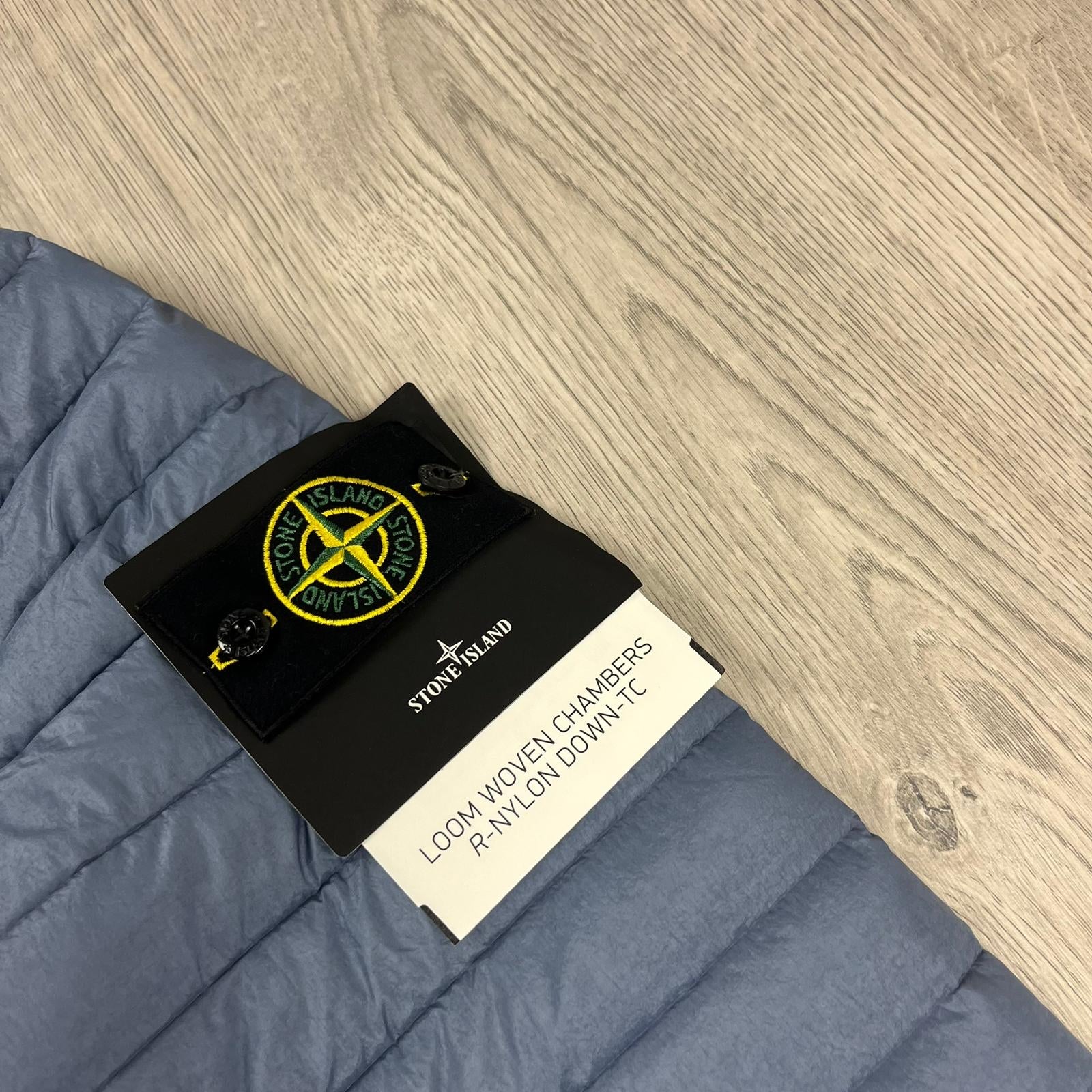 Stone Island Woven Down Jacket - Avio Blue