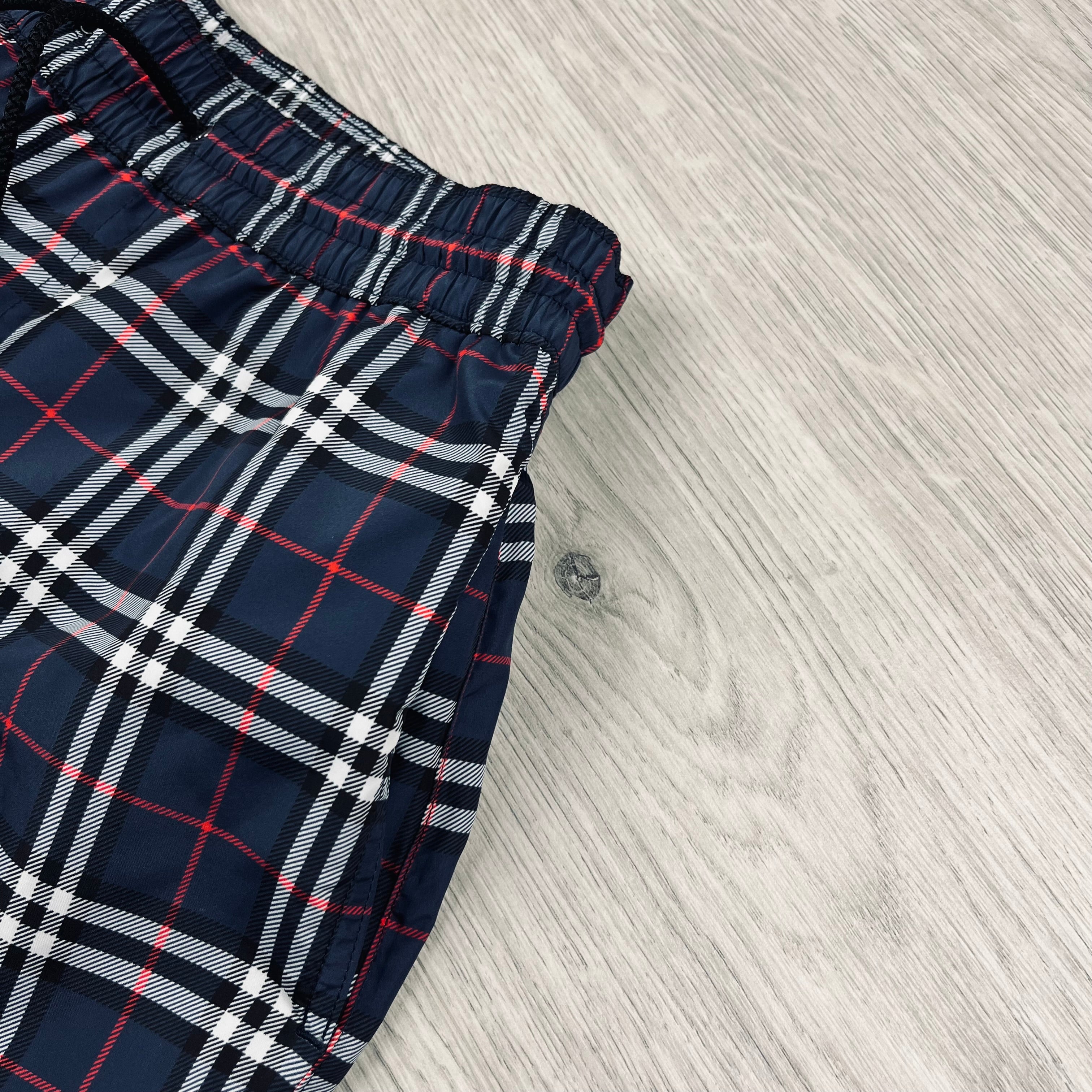 Burberry Check Swim Shorts - Navy