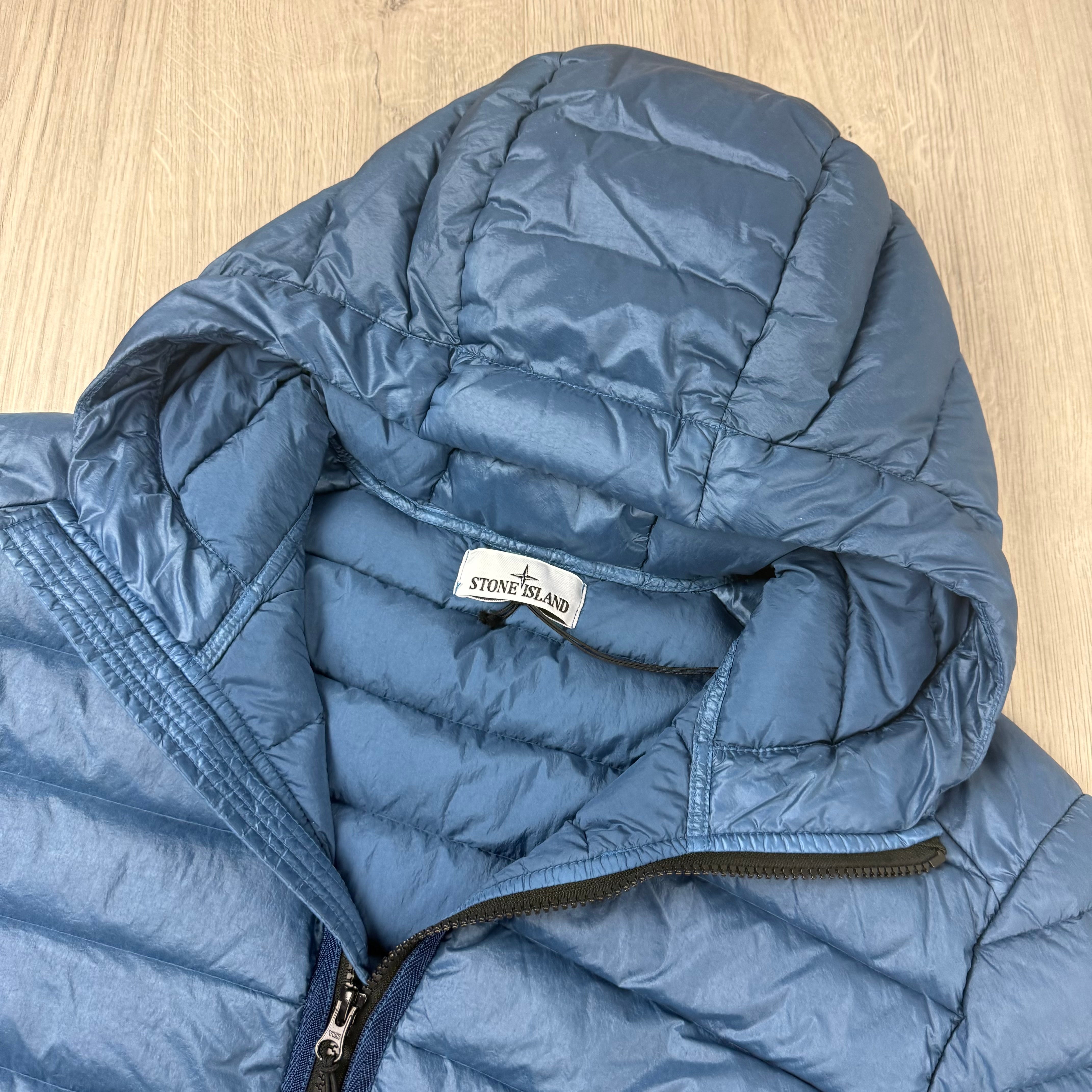 Stone Island Woven Down Jacket - Avio Blue