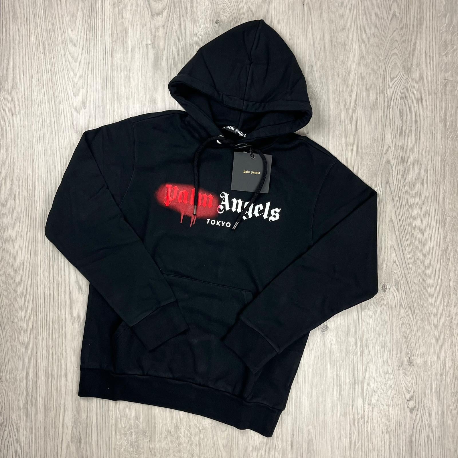 Palm Angels Spray Hoodie - Black