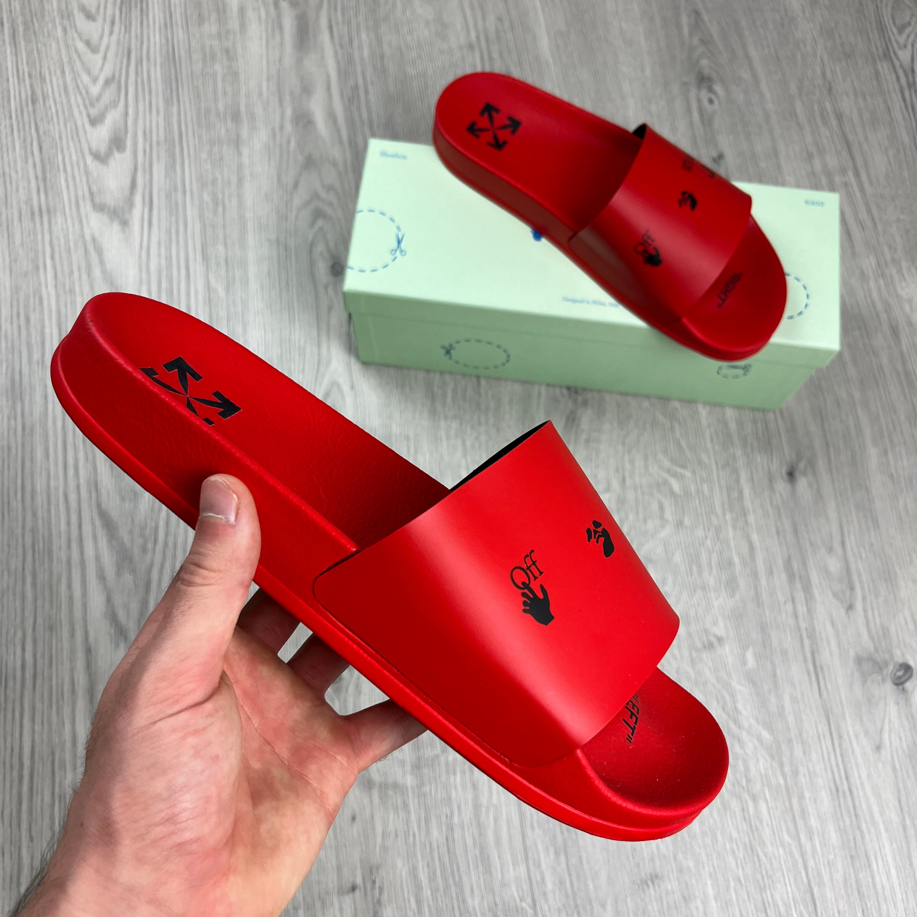 Off-White Rubber Slides - Red