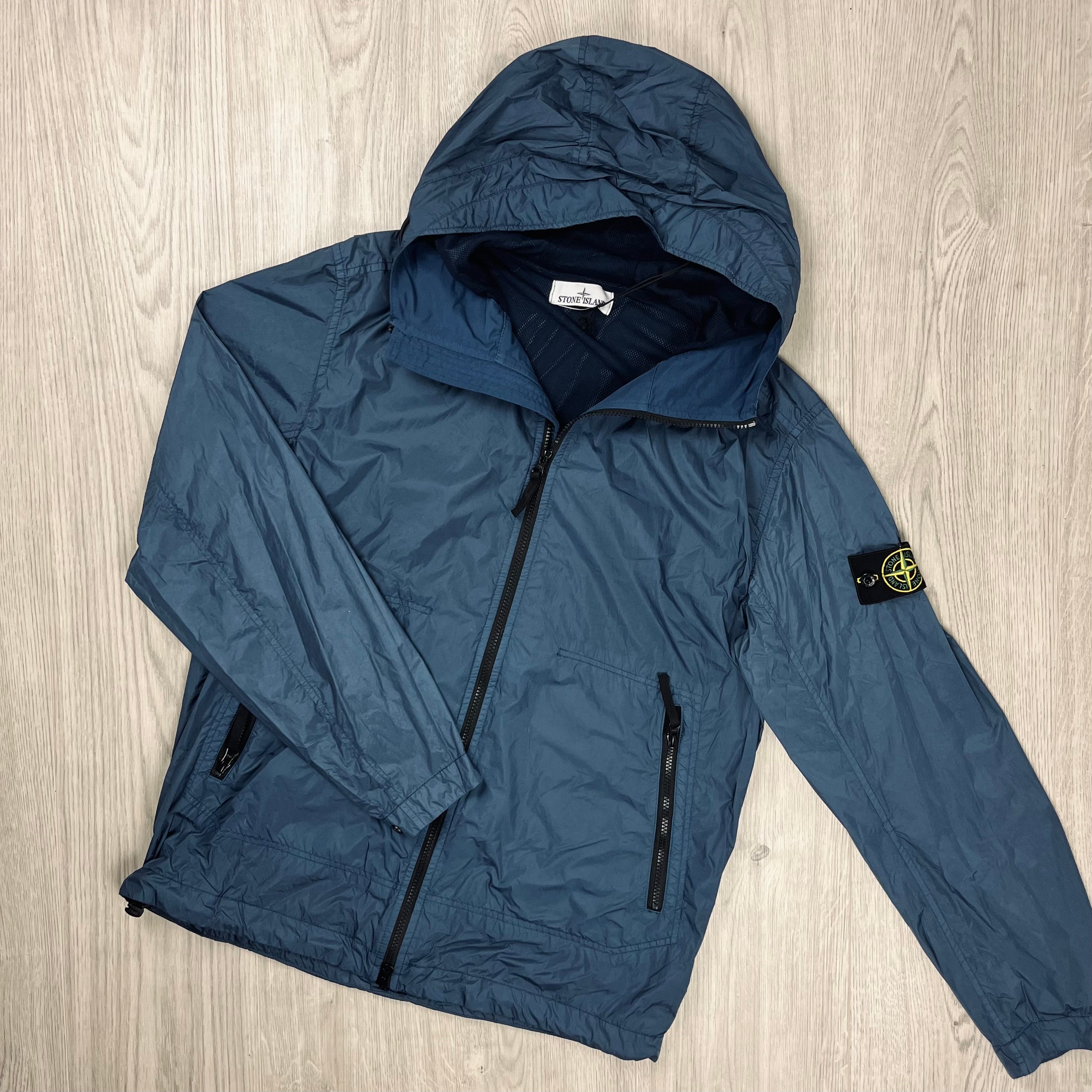 Stone Island Crinkle Reps Jacket - Avio Blue