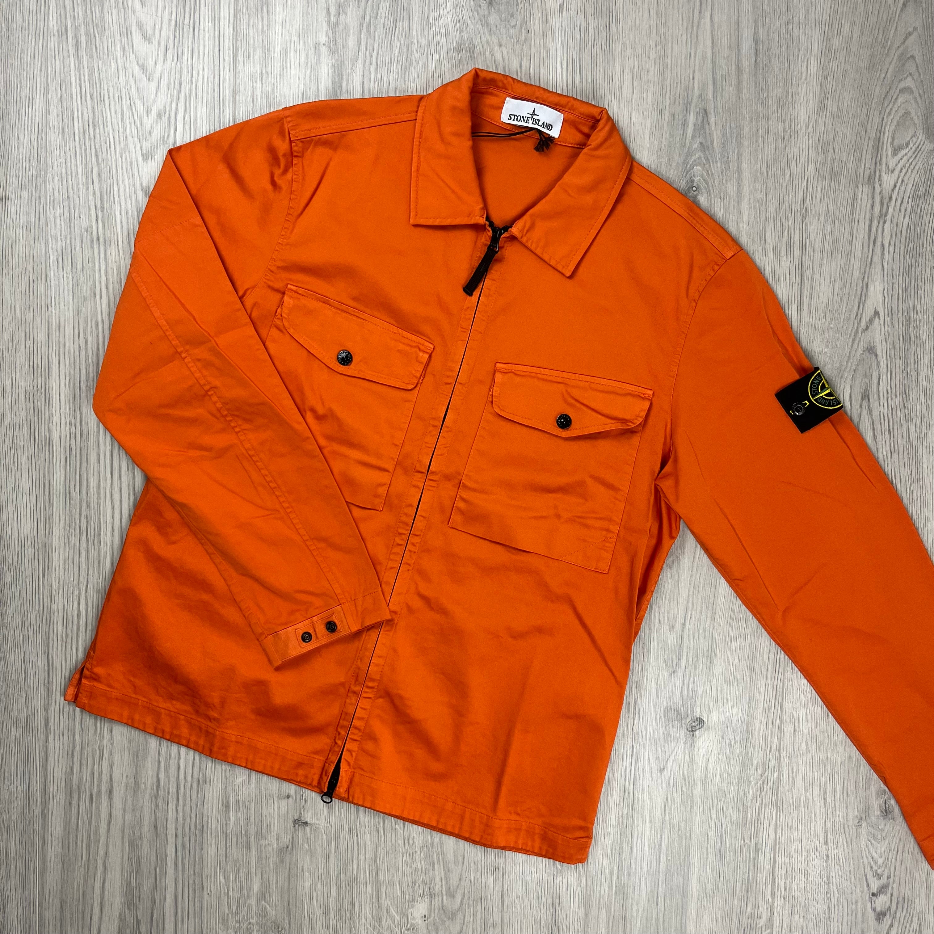 Stone Island Zip Overshirt - Orange